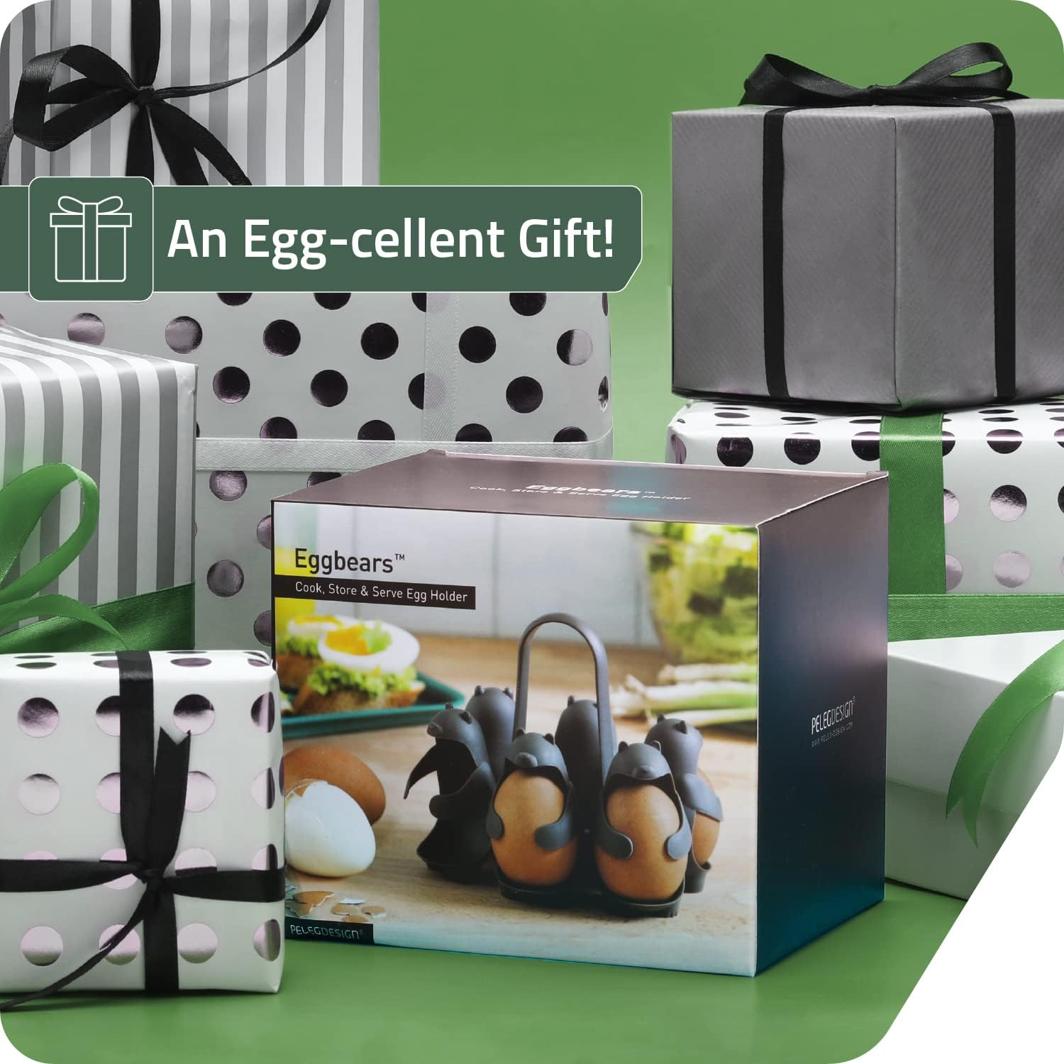 Peleg Design Eggbears 3-In-1 Cook, Store and Serve Egg Holder, Bear-Shaped Boiled Egg Cooker for Making Soft or Hard Boiled Eggs, Holds 6 Eggs for Easy Cooking and Fridge Storage - Bear - Brown image number 5