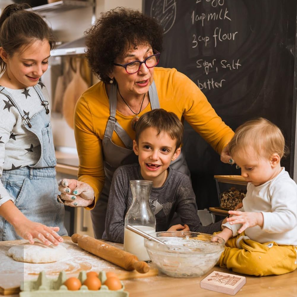 GOMAKRER 1 Pcs Carved Wooden Windmills Cookie Mold, Kitchen Wooden Cookie Cutter 3D Biscuit Press Stamp Molds Gingerbread Cookie Stamp for Christmas Kitchen DIY Baking Tools image number 3