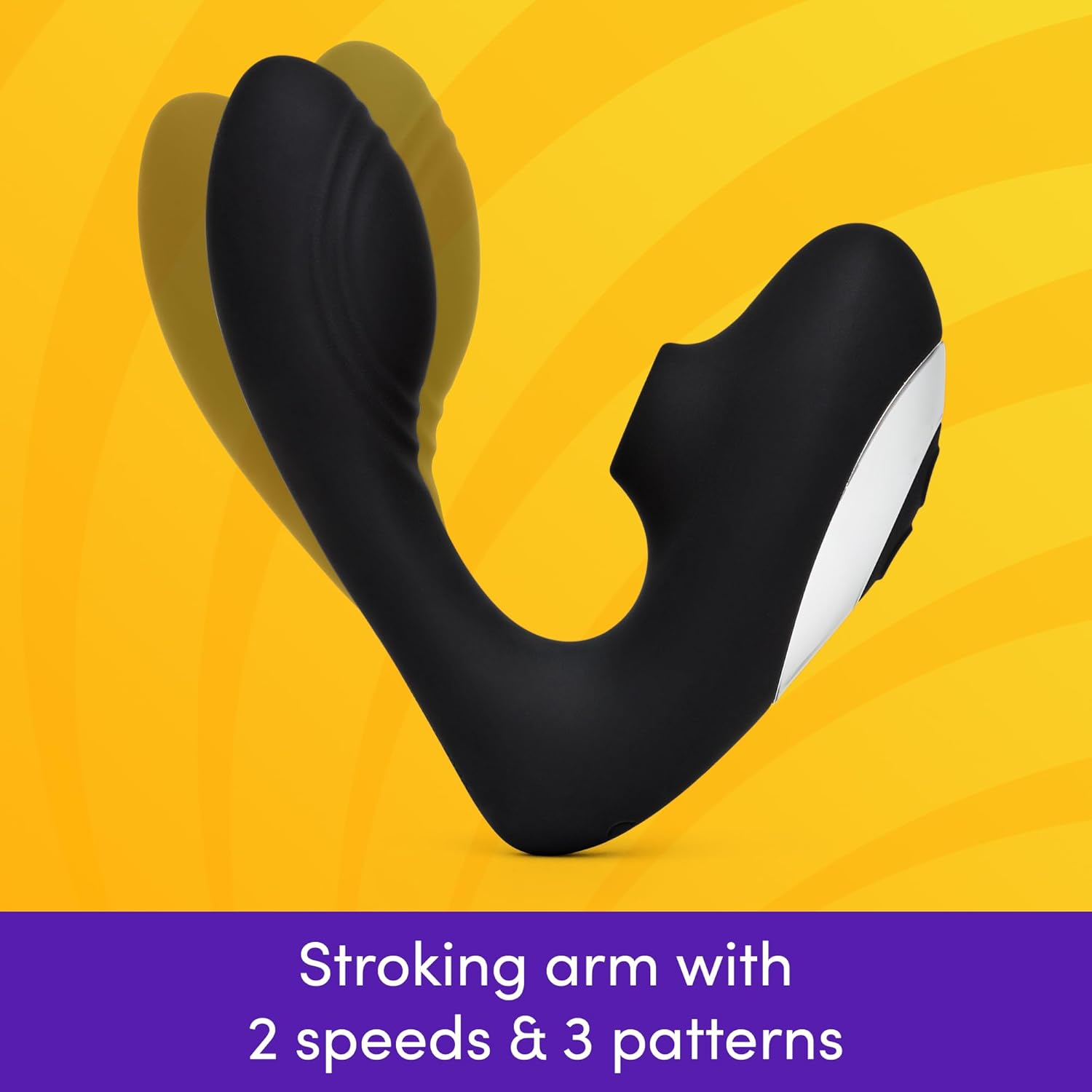 Lovehoney Indulge Stroking Clit Sucker Sex Toy | Clitoris & G Spot Stimulator Vibrator for Women | Vibrating Finger Massager Adult Sex Toy | Suction Dildo Vibrator Clitoral G Spot Stimulation | Black image number 2