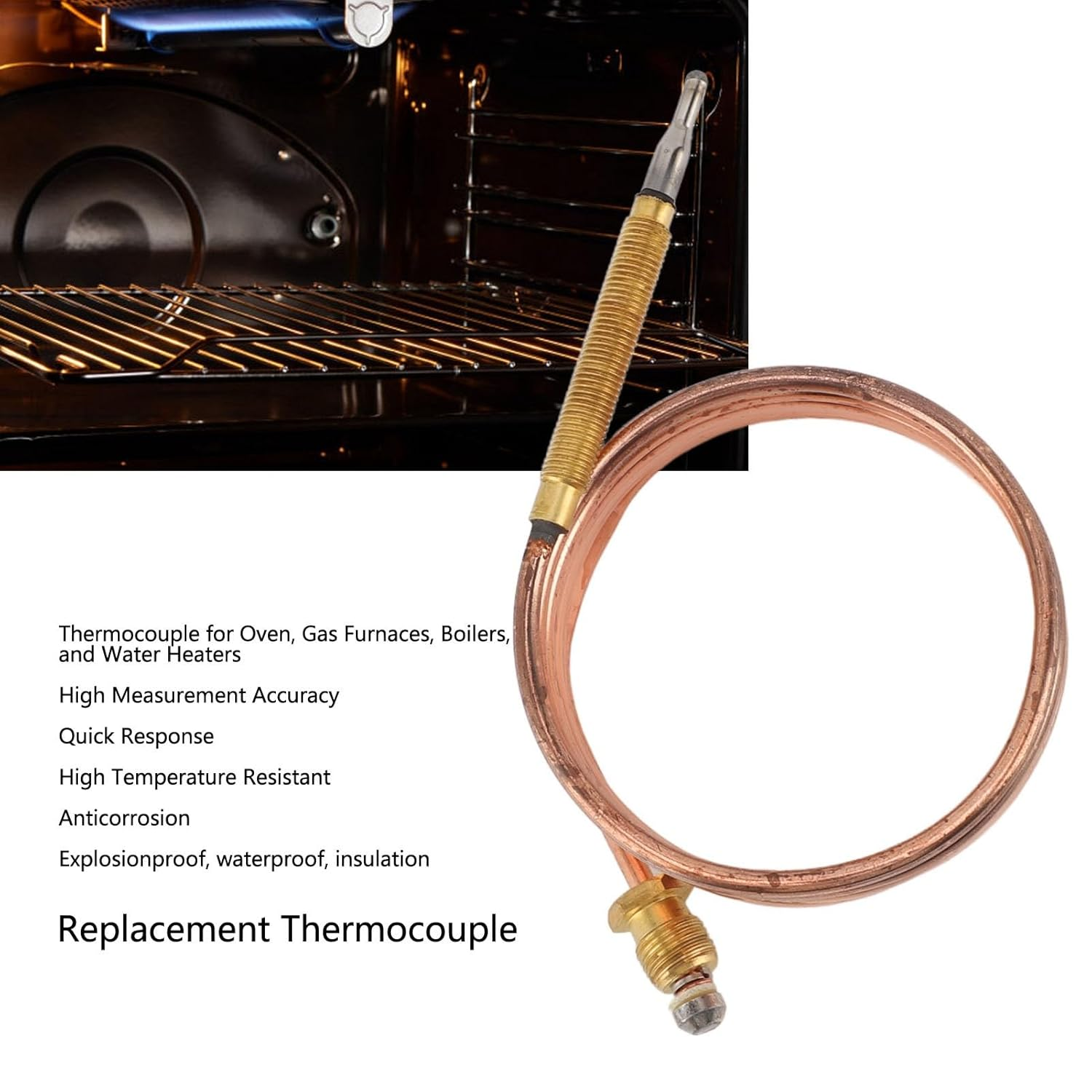 Thermocouple Heaters for Temperature Boilers Probe for Test Probe for Patio Heater Replacement Parts (1200Mm) image number 2