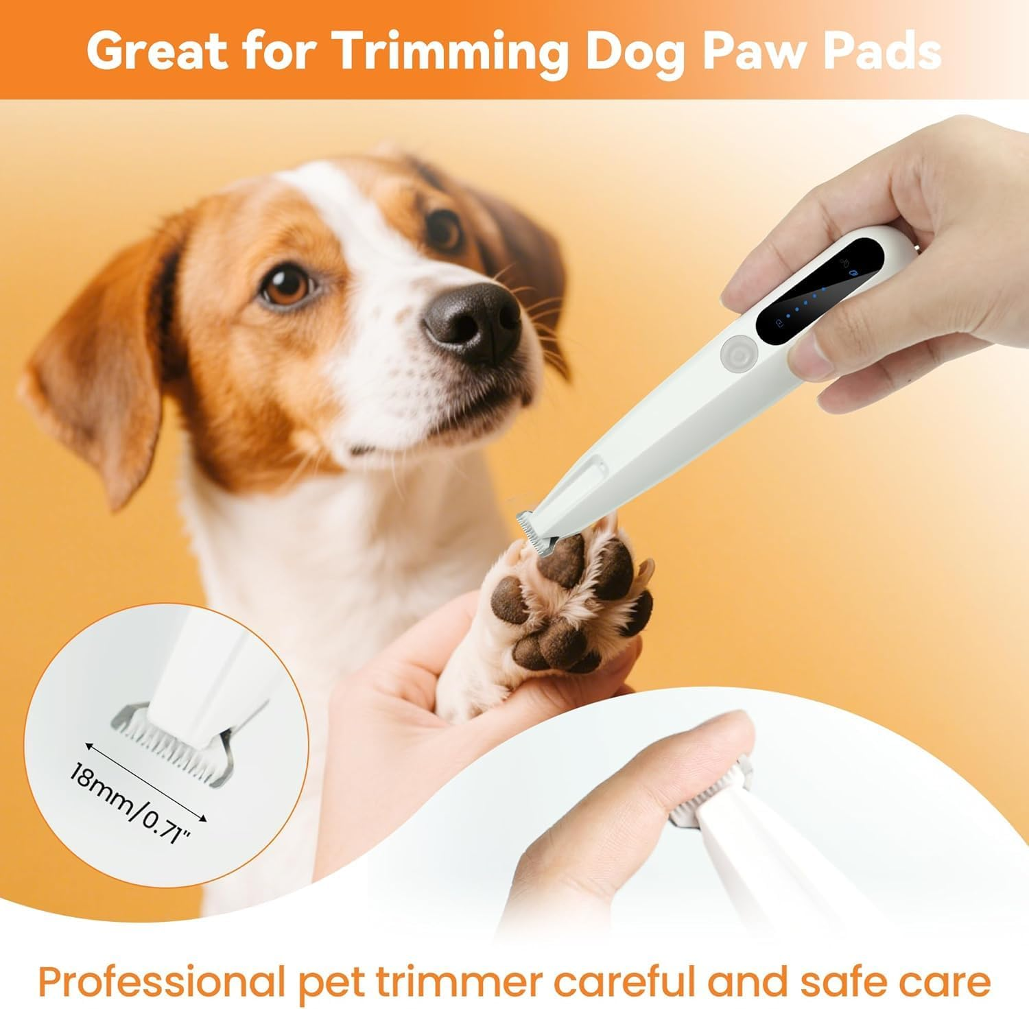 Dog Paw Trimmer,Dog Clippers with LED Display for Small Dogs & Cats,Rechargeable Pet Paw Trimmer, 45Db Low Noise Cordless Pet Shaver for Dogs Cats Paws, Eyes, Ears, Face, Rump