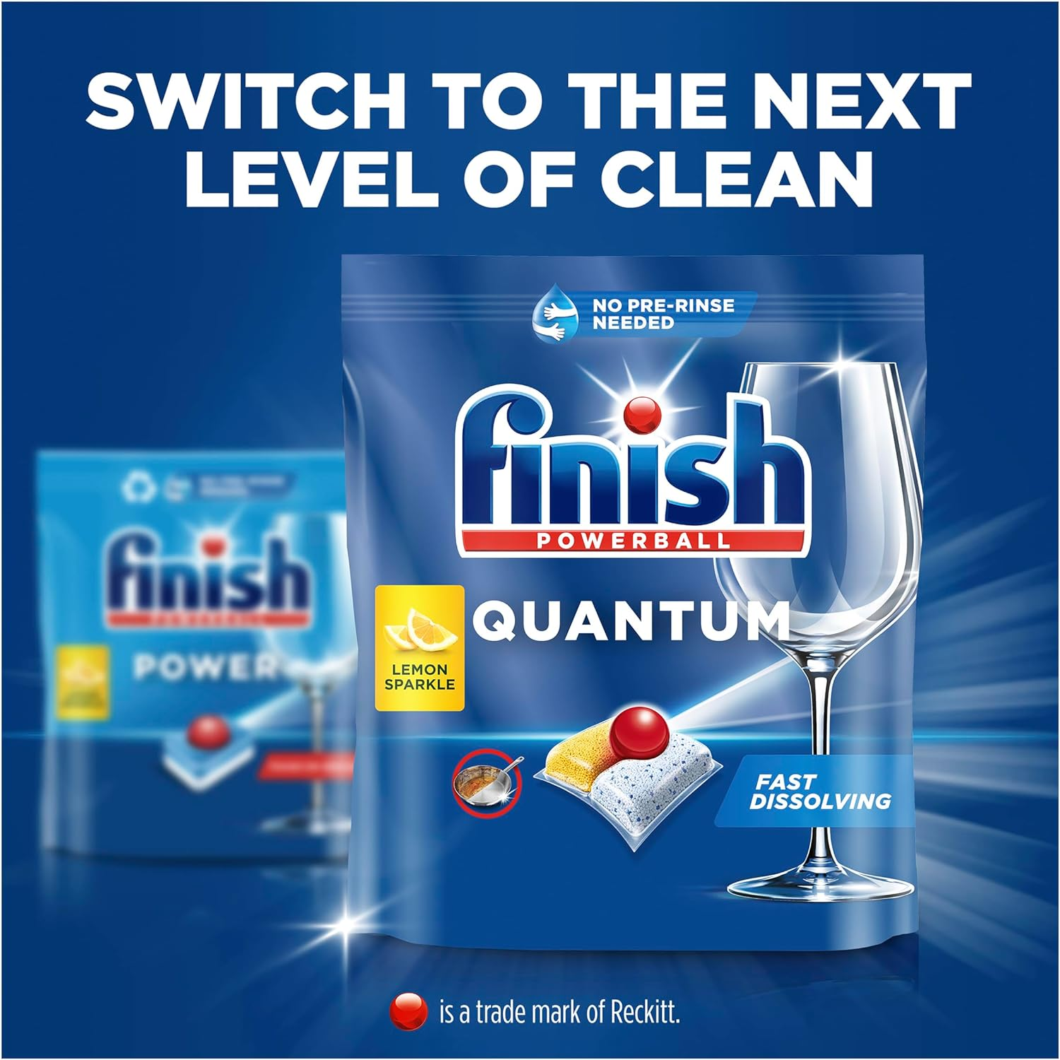 Finish All in One Power Lemon Sparkle Dishwashing Tablets (100 Tablet) image number 2