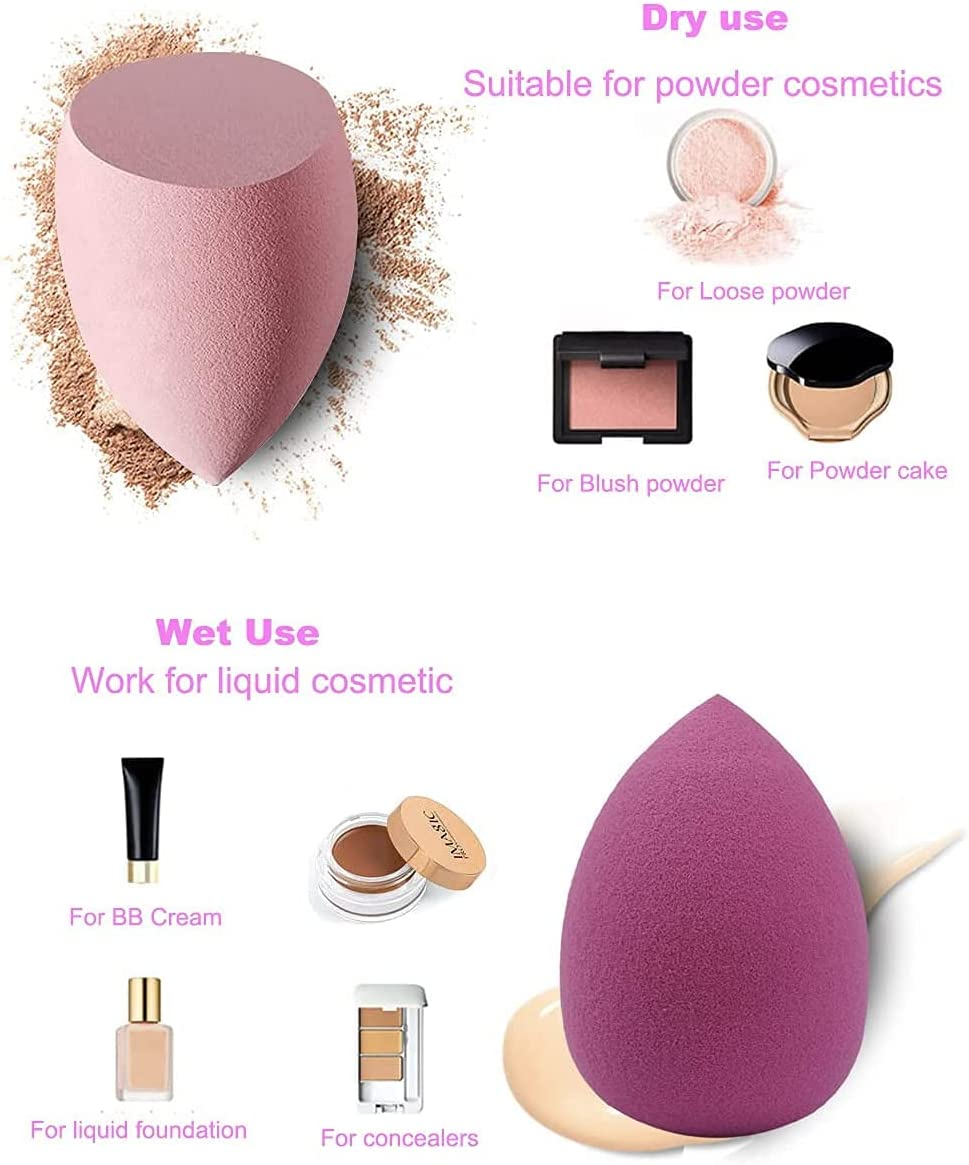 Uandhome Makeup Sponge Blender Set 4 Pack, Blender Beauty Foundation Blending Sponge with Case, Professional Beauty Makeup Set for Cream, Powder and Liquid image number 5