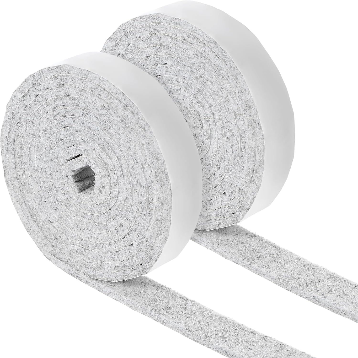 COMNICO 4 Rolls Felt Strip with Adhesive Backing, Non Slip Cuttable Felt Tape Self Adhesive Furniture Pads for Protecting Furniture Surfaces Hardwood Floor Chair Wall (Black, 1/2X60In)(Black,4)