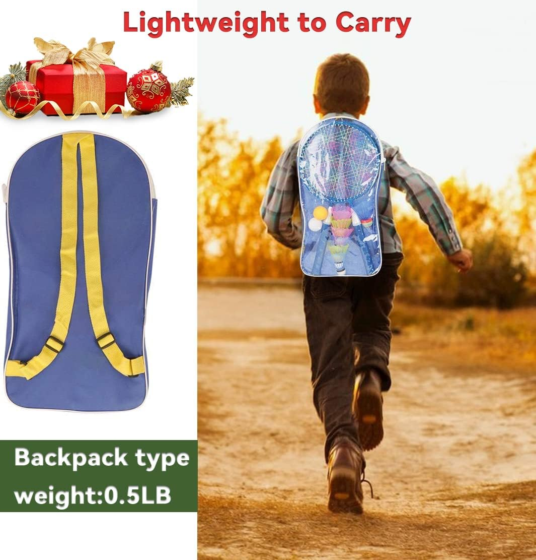 Badminton Rackets for Children,12 in 1 Shuttlecocks Racquet Sports Set W/Lightweight Carrying Bag for Kids Professionals Beginner Players Indoor Outdoor Sport Game