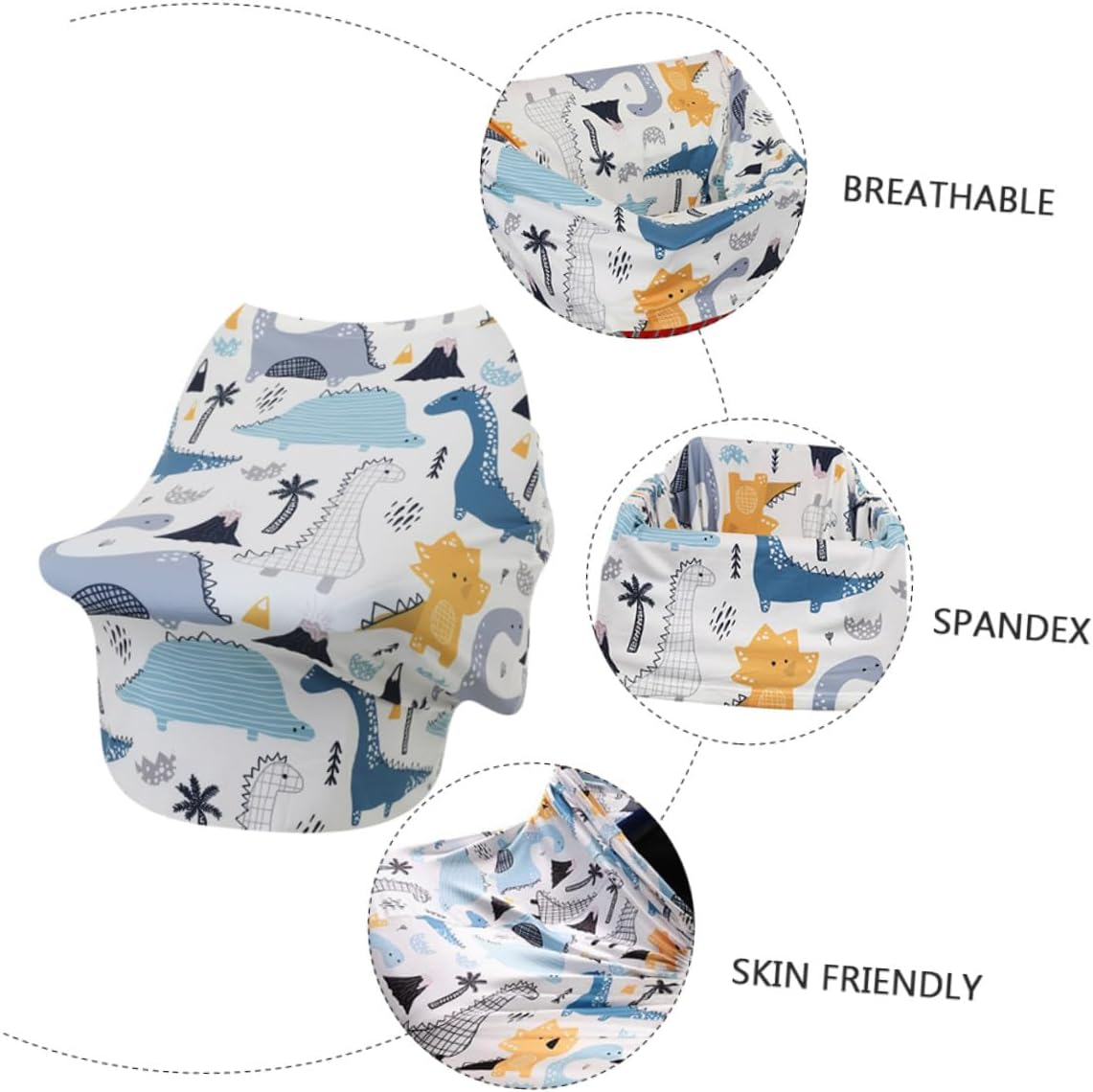 Multifunctional Cotton Nursing Cover Stroller Shield Breathable Anti-Exposure Breastfeeding Cloak Scarf for Outdoor Travel and Care image number 3