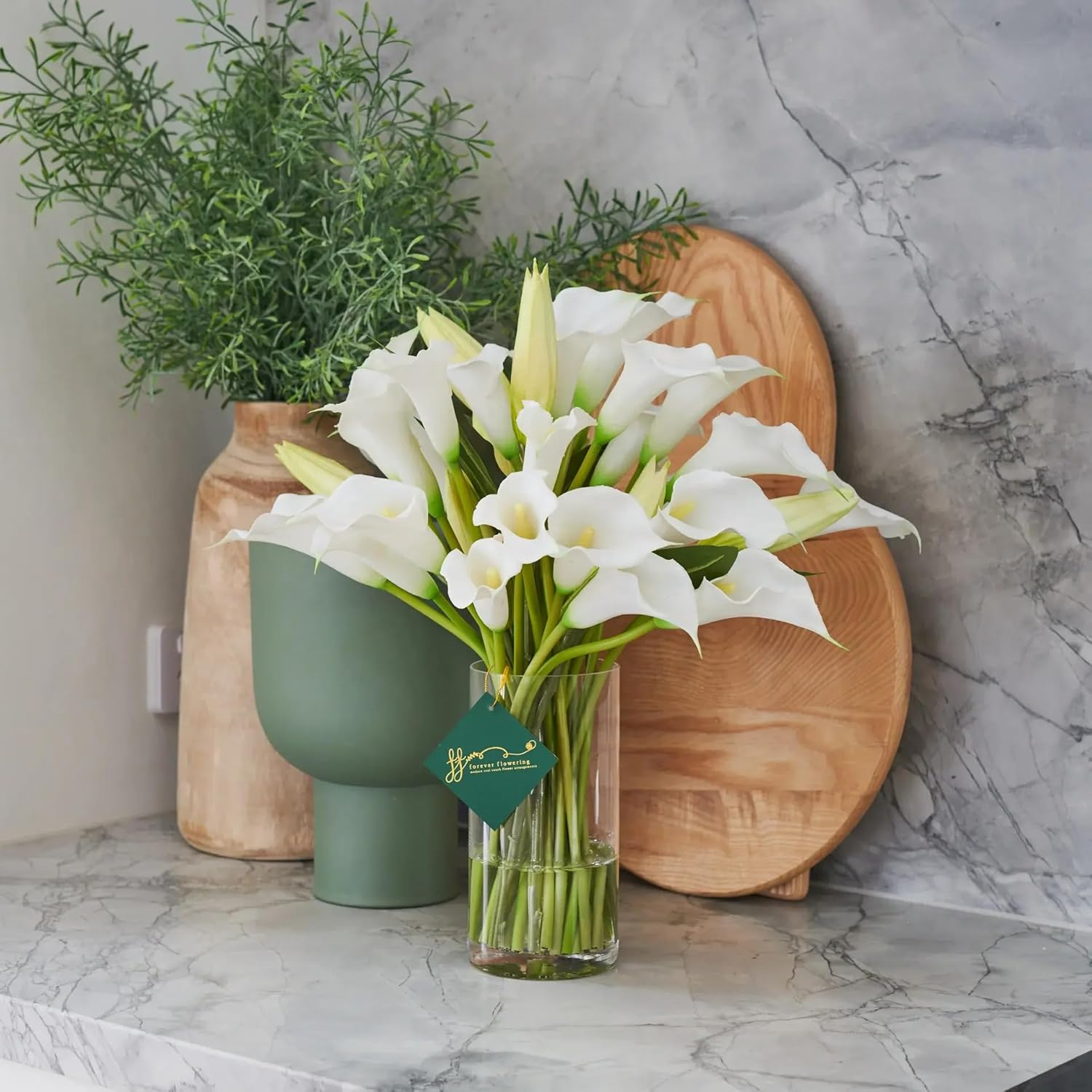 Mini Calla Lily Real Touch Faux Stems 1 Pack &ndash; Realistic Silk Flowers for Home Decor, Floral Arrangements, Bouquets & DIY Crafts &ndash; 50Cm Tall Artificial Plants image number 3