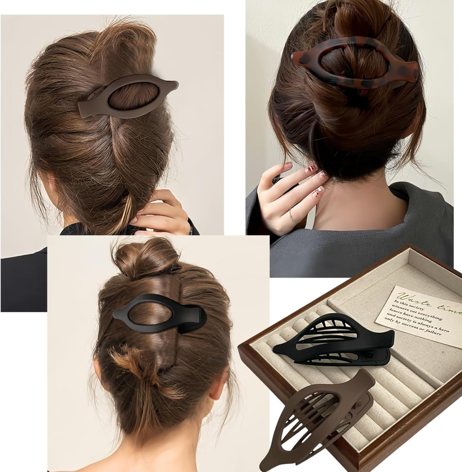 Hair Claw Clips for Women, 6 PCS Flat Hair Clips for Thick Thin Hair, Large Matte Hair Claw Nonslip for Girls Decoration image number 5