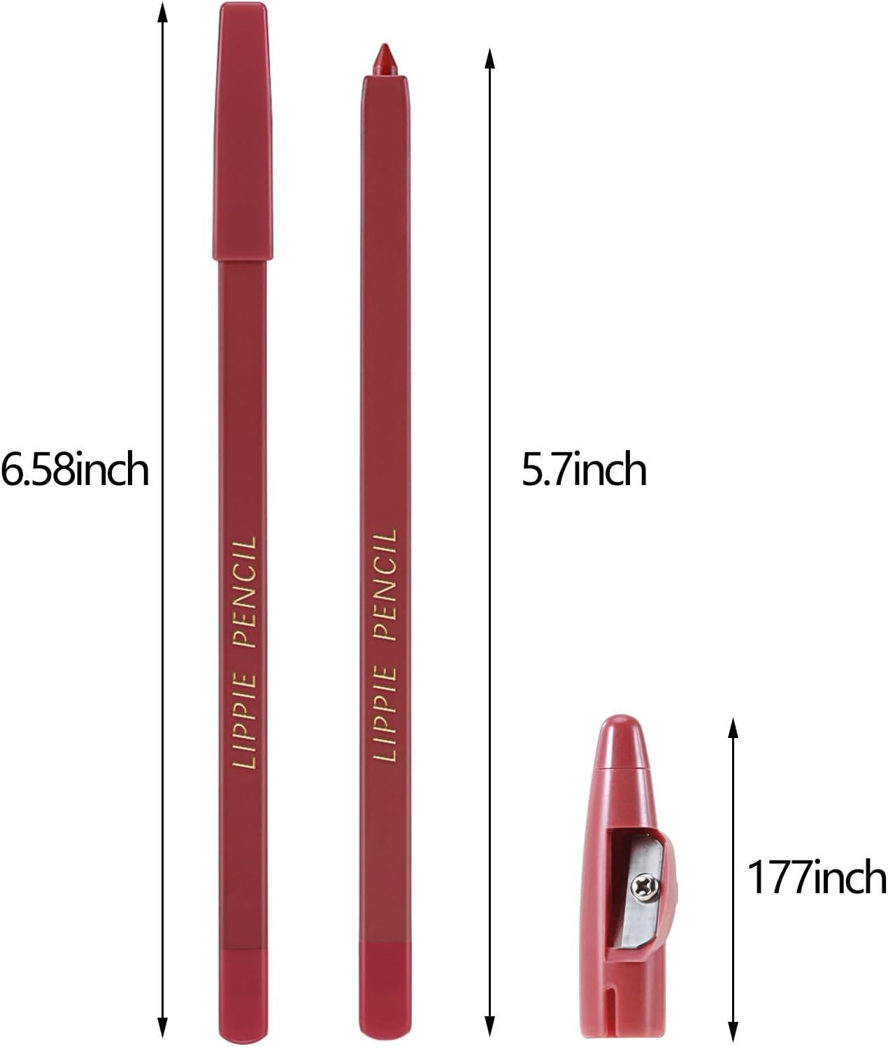 Matte Lip Liner Pencil,Highly Pigmented Retractable Lip Crayon,All Day Wear Nude Lipstick with Sharpener,Waterproof Brown Lipliner image number 1