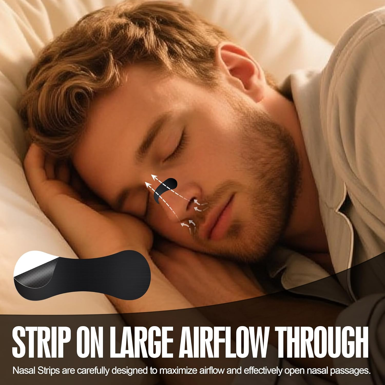 Nasal Strips, 30 Pack Nose Strips for Breathing, Nose Breathing Strips Extra Strength Nasal Strips, Breathing and Exercise Nose Tape for Sleeping image number 4