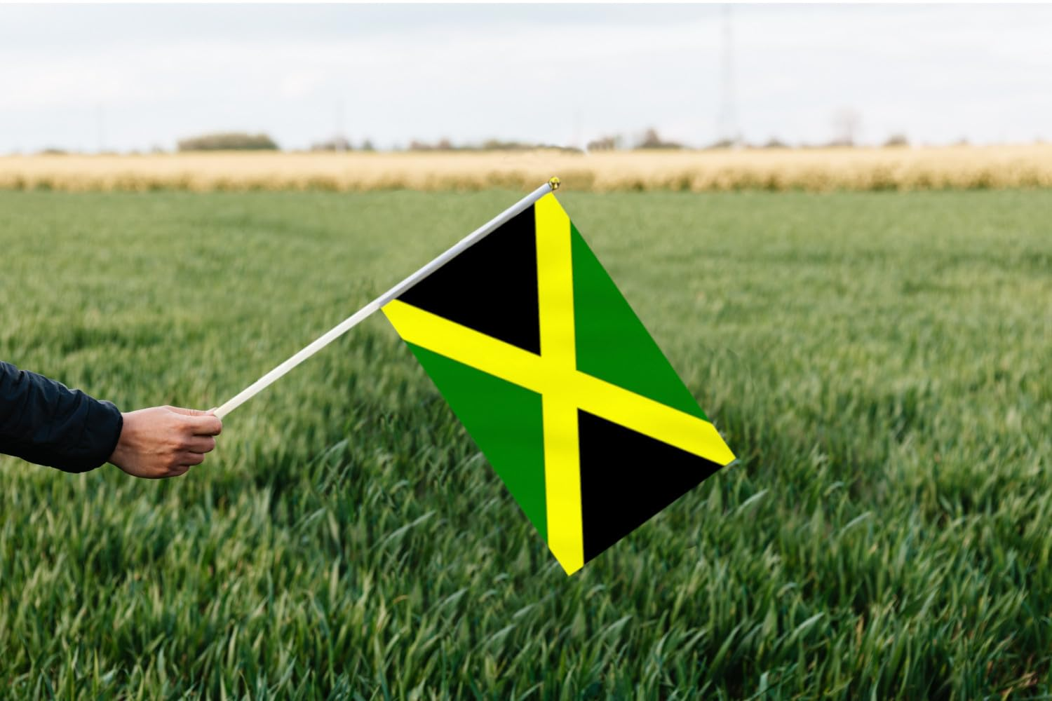 10 PCS Handheld Jamaica Flag,8.5&times;5.5 Inch Hand Held Mini Jamaican Flags Banner for Indoor Outdoor Parade Waving the Tlag and Shouting