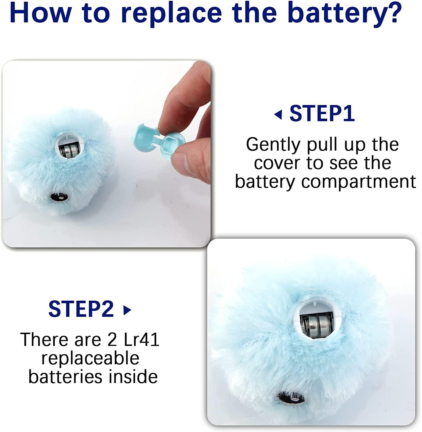 Pack of 3 Glow Cat Balls Interactive Cat Toy Ball with Sound Kitten Toy Plush Ball Cat Toy Self-Engineering Cat Toy Balls with Lifelike Animal Sounds for Cat image number 5