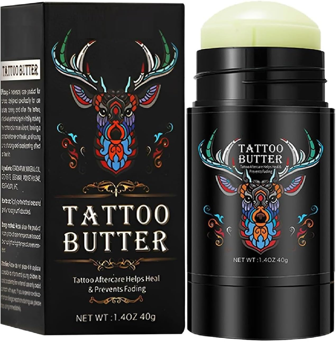 Tattoo Aftercare Balm Butter - Moisturizing Cream for Tattooed Skin - for New & Old Tattoos - Color Enhancing Formula with Shea Butter & Jojoba Oil - Vitamin E Formula - 1.4Oz / 40G image number 4