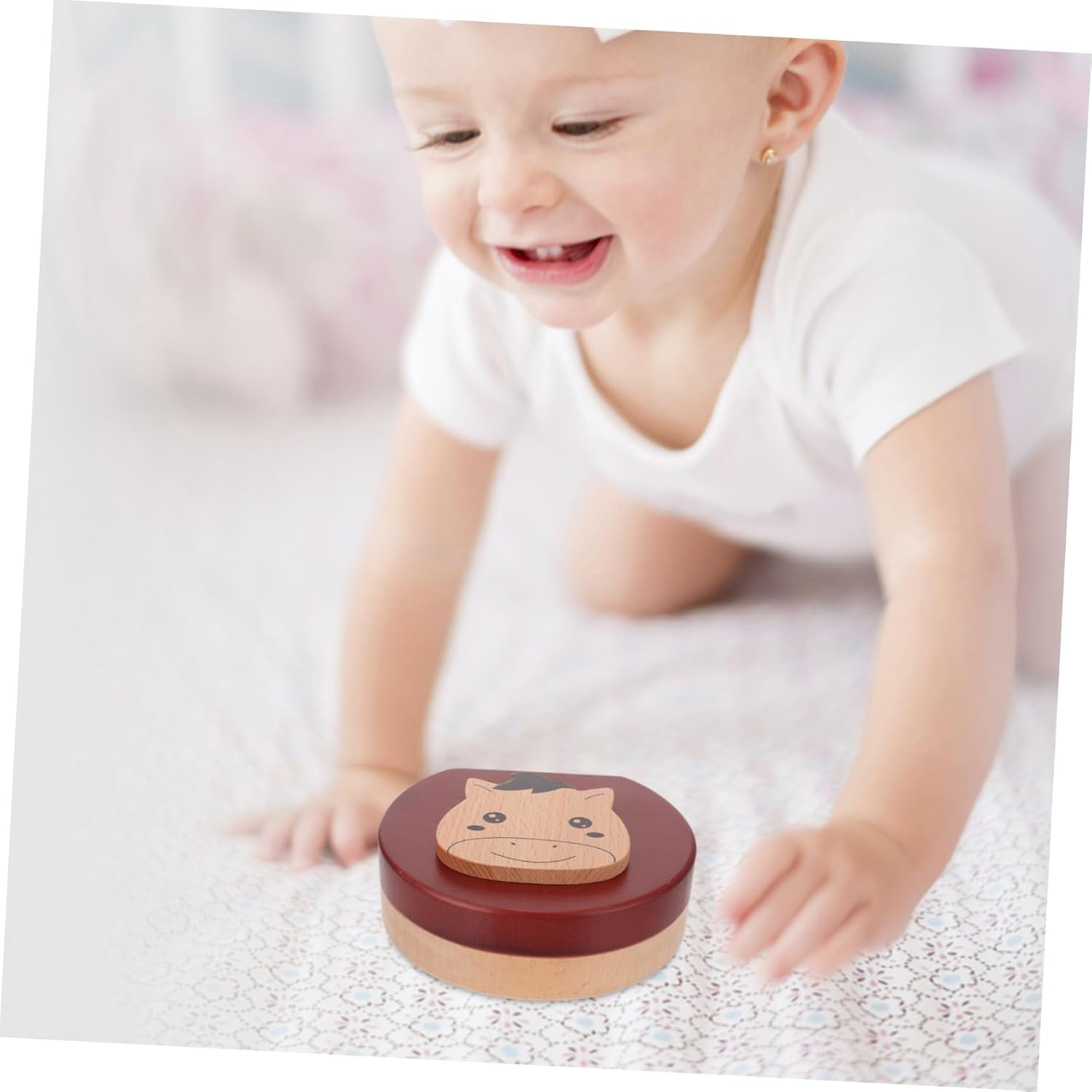 Wooden Tooth Keepsake Box First Tooth Holder with Tweezers and Fetal Hair Storage Memory Organizer for Boys image number 1