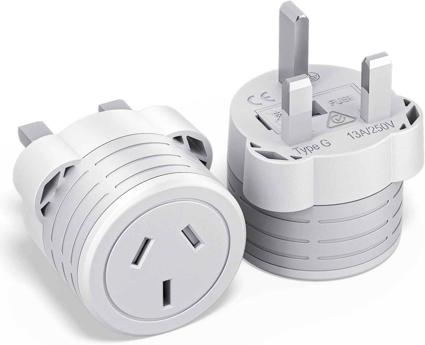 HEYMIX UK Travel Adapter, Universal Plug for Australia, International Power Adapter, England, Malaysia, Indonesia, Singapore (2-Pack)
