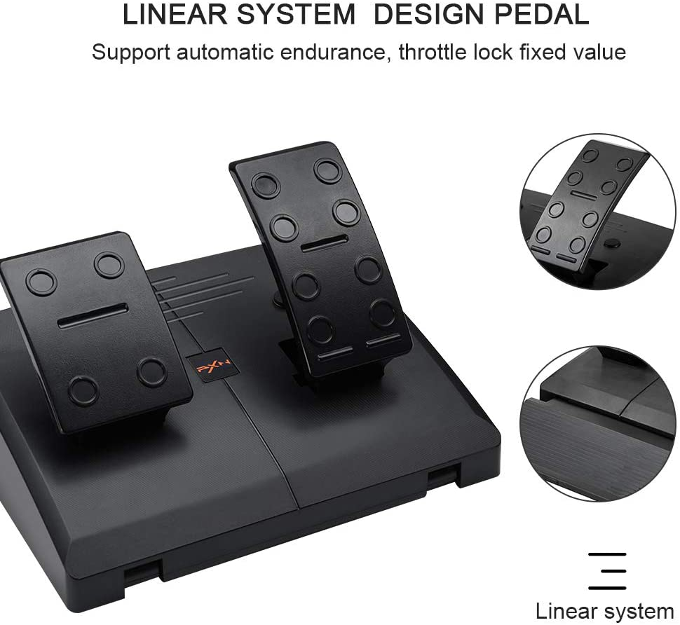 PC Racing Wheel, PXN V3II 180 Degree Universal Usb Car Sim Race Steering Wheel with Pedals for PS3, PS4, Xbox One,Xbox Series X/S,Switch (Orange) image number 4