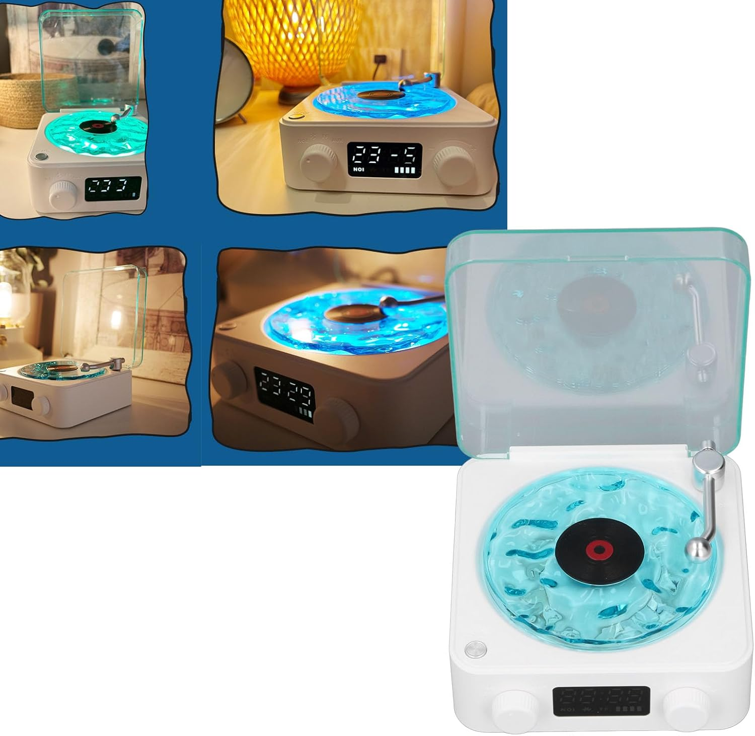 Luocute White Noise Sound Machine Multifunctional Design with Clock and Ambiance Light for Home Office Baby Kids Adults (White) image number 6