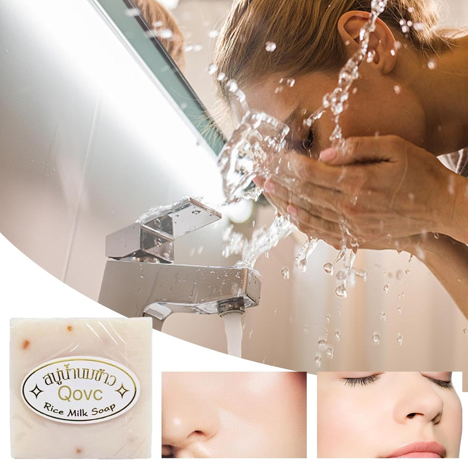 Thai Rice Soap - Multi-Functional Cleansing Bar for Washing Bathing,Travel-Friendly Beauty Product for Hand Washing, Removing Make-Up, Washing Face, Bathing, Shaving image number 4