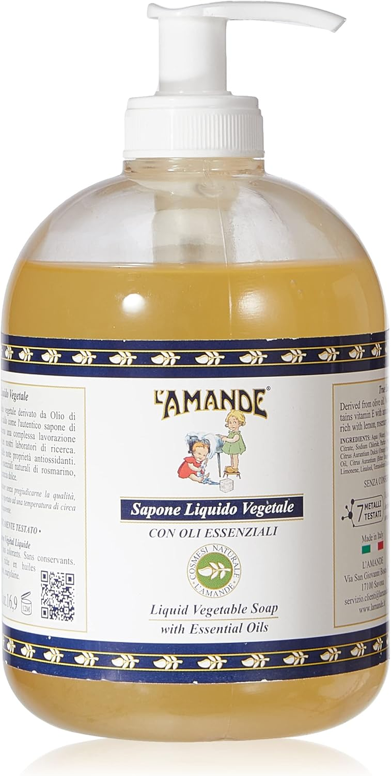 L'AMANDE Vegetable Liquid Soap for Hands and Body 500Ml with Essential Oils Vegetable Liquid Soap from Olive Oil Natural Liquid Soap Dermatologically Tested image number 3