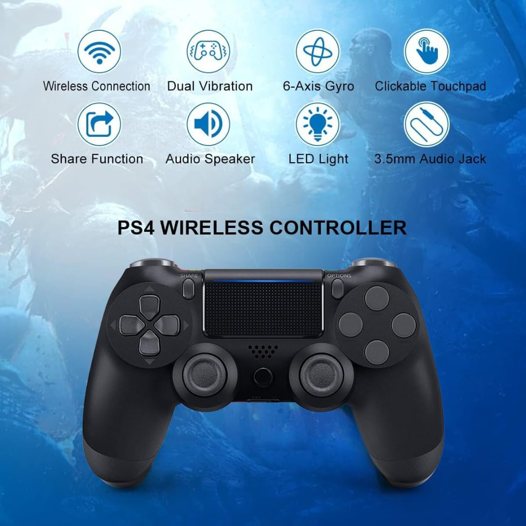 Venture Verse Wireless Controller Made for Ps4,Wireless Remote Control Compatible with Playstation 4/Slim/Pro,With Double Shock/Audio/Six-Axis Motion Sensor(Silver) image number 4