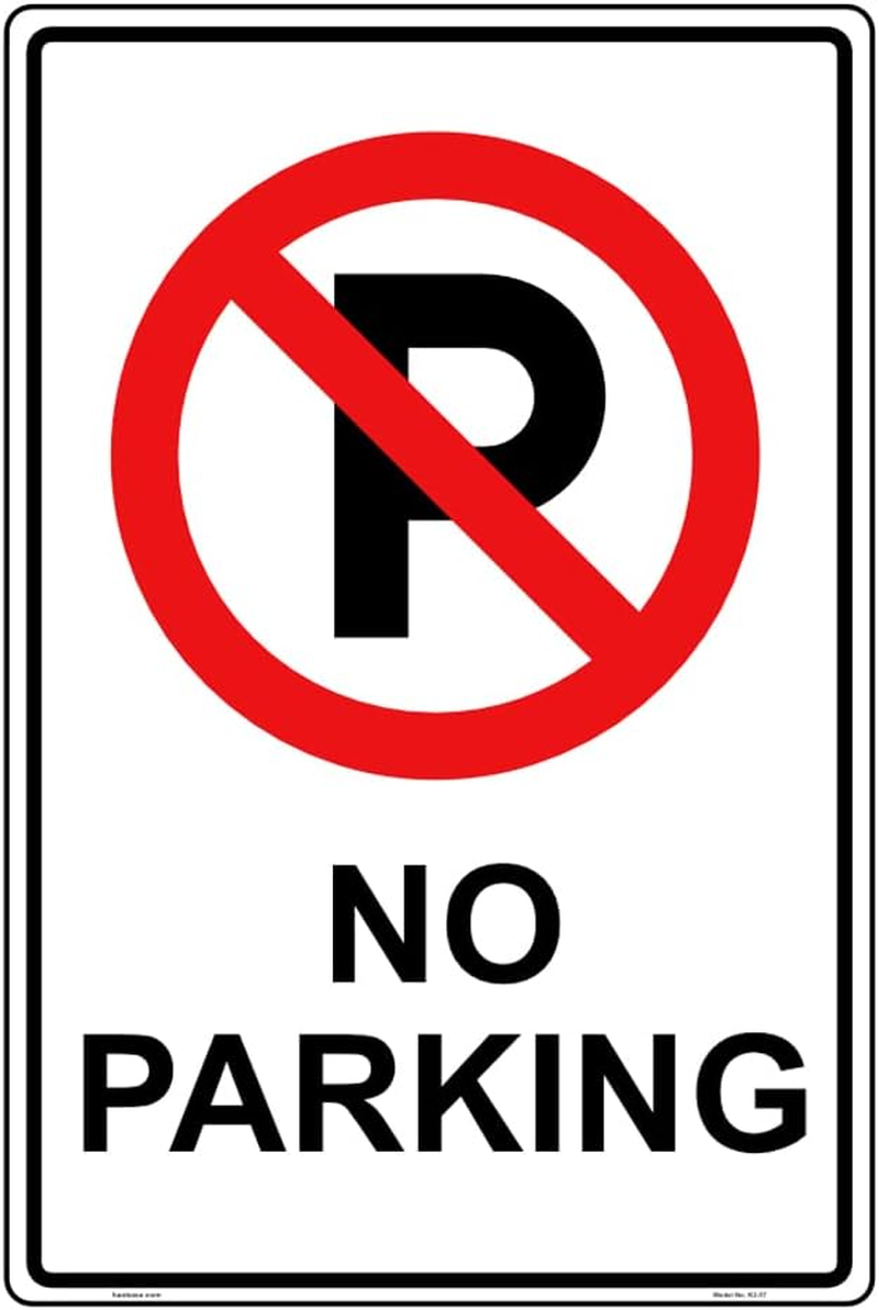 2 Pcs No Parking Big Sign Sticker - 30 Cm X 20 Cm - Self Adhesive Vinyl image number 1