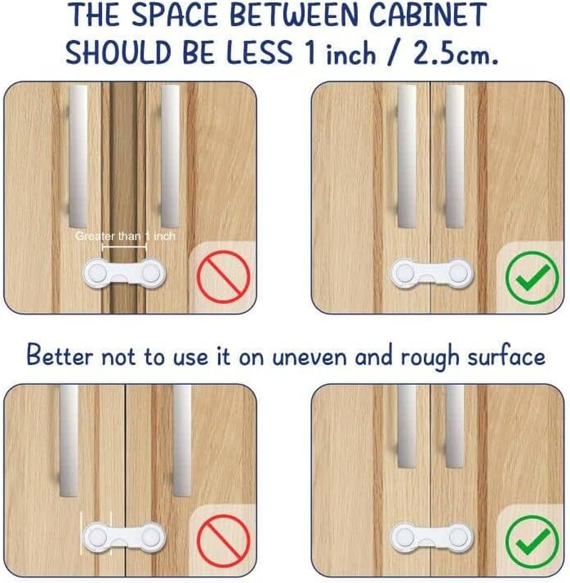 Child Safety Locks, 12 Pieces Child Locks for Cabinets and Drawers, 9.4Cm Child Lock,With 3M Glue, Easy to Install, No Drilling, Suitable for Cabinets, Drawers, Appliances image number 1