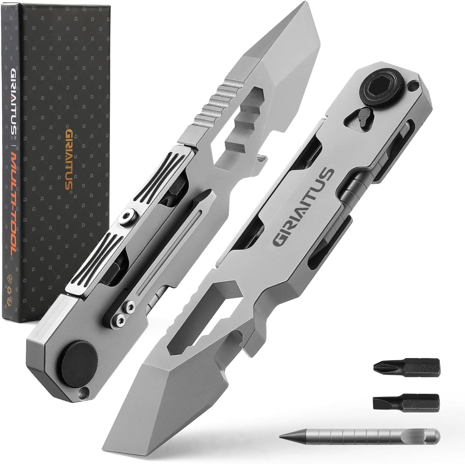EDC Pry Bar Multitool 10 in 1 with Bi-Directional Ratchet Screwdriver & Everlasting Pen, Wrenches, Crowbar, Bottle and Box Openers - Your Versatile Companion for Everyday Carry and Camping Accessories image number 5