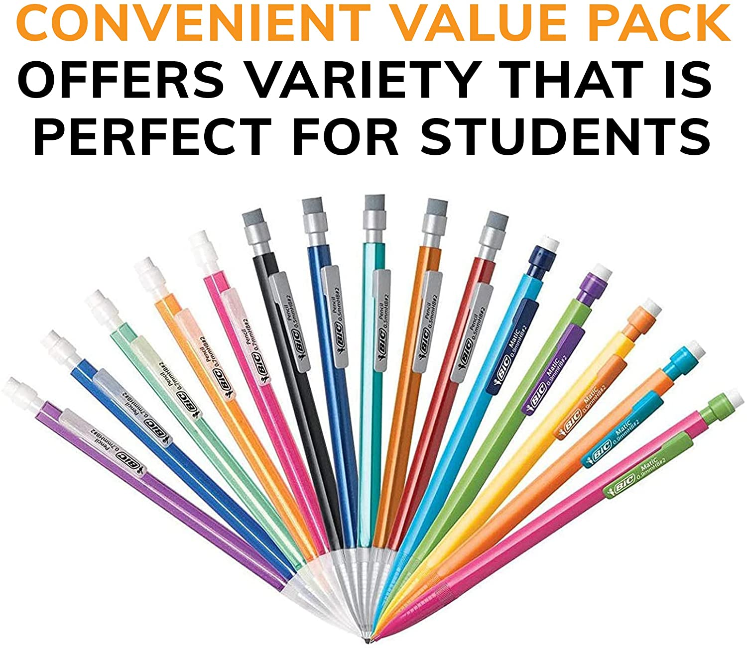 BIC Variety Pack, Assorted Sizes, 0.5Mm, 0.7Mm, 0.9Mm, 60-Count, Refillable Design for Long-Lasting Use image number 1