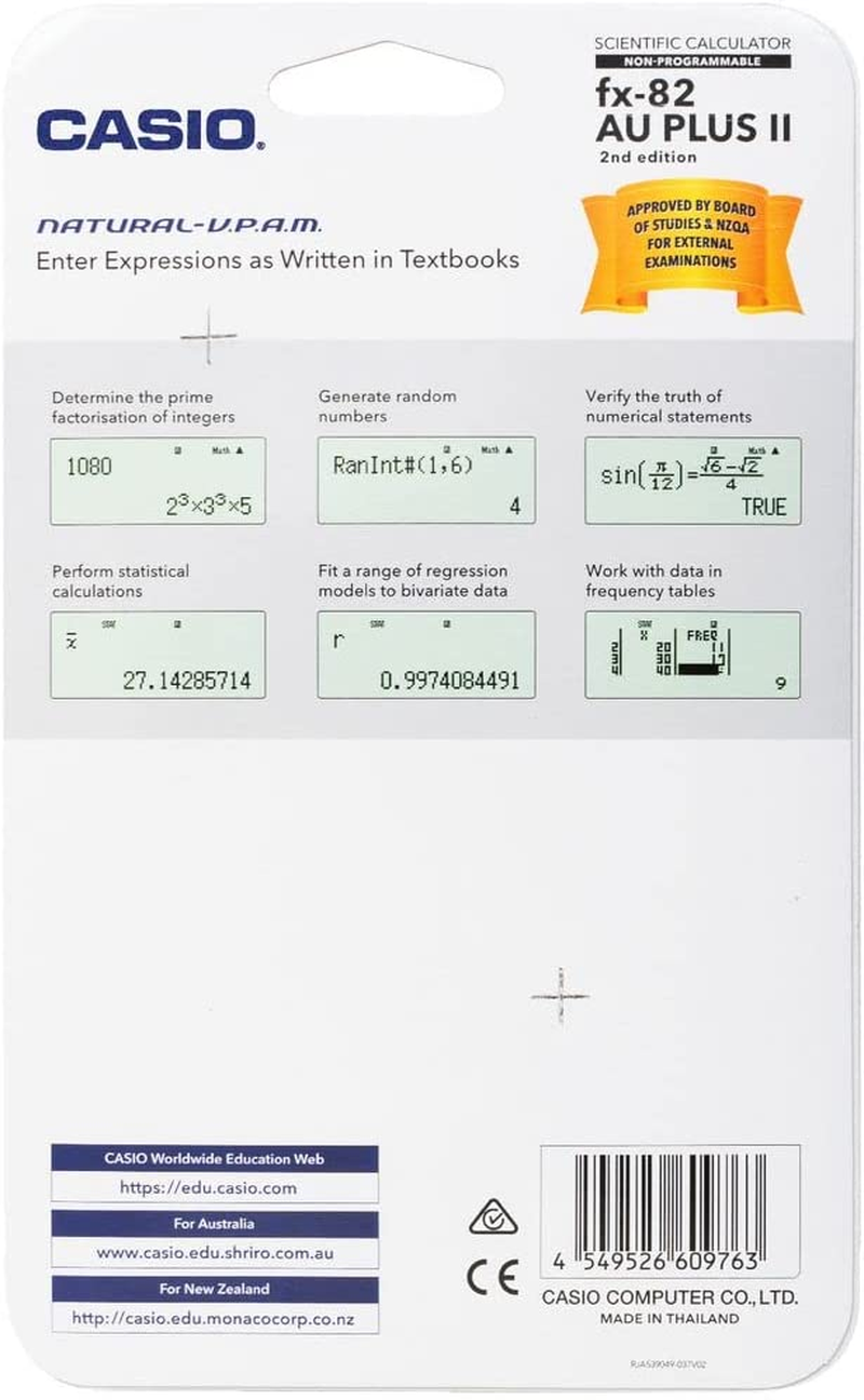 Casio FX-82AU plus II Edition Scientific Calculator image number 2