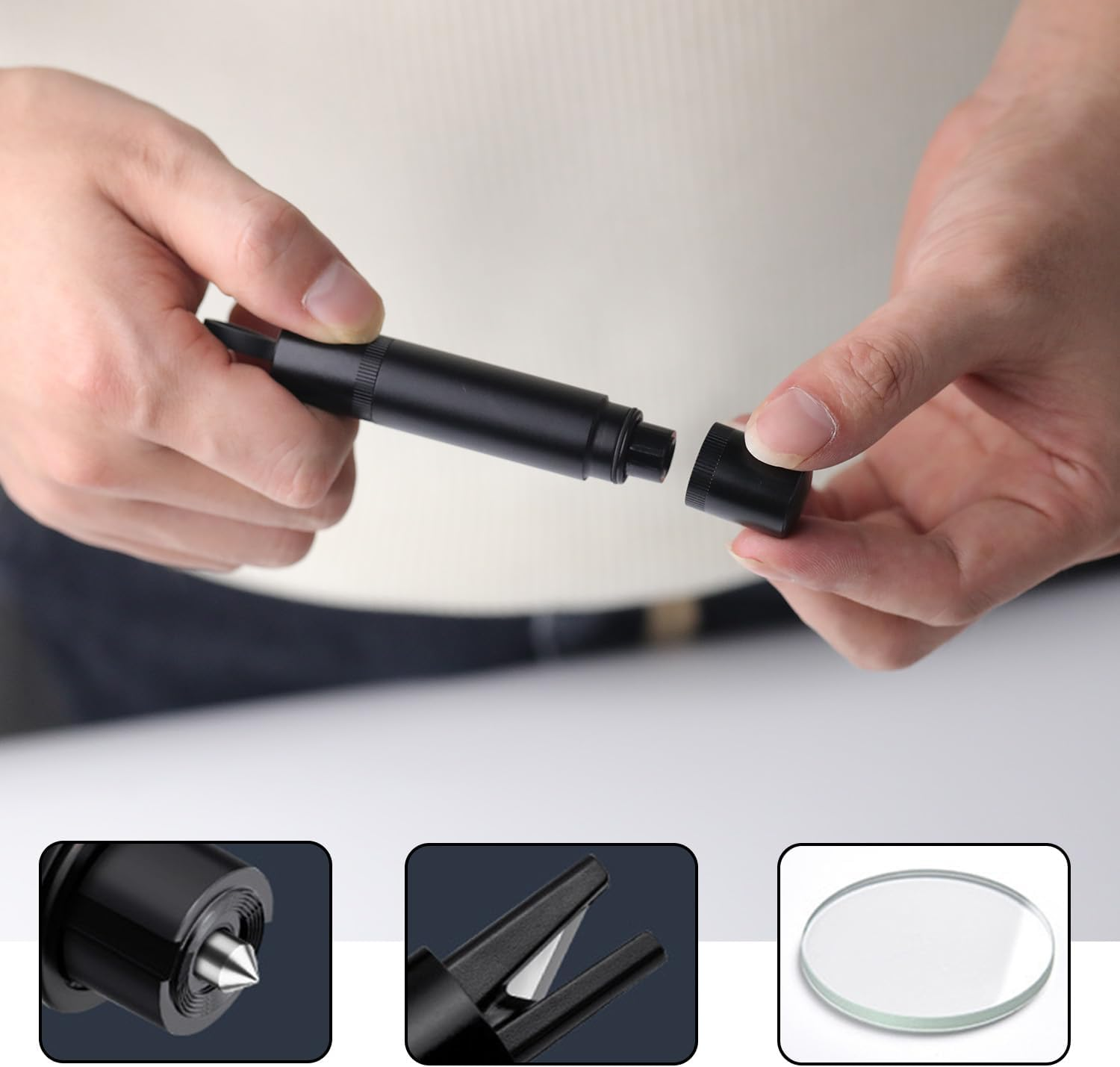 Kaoruo Car Safety Hammer &ndash; Emergency Window Glass Breaker & Seatbelt Cutter Rescue Tool for Auto Escape, Compact Emergency Escape Tool for Cars