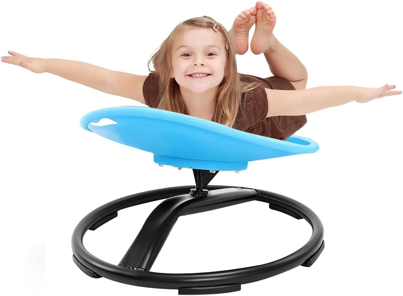 Kids Sensory Swivel Chair, Autism Spinning Chair for Kids, Training Body Coordination, No Assembly Required (Blue) image number 2