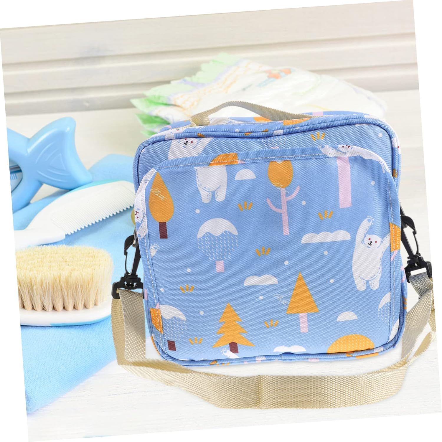 Large Portable Diaper Bag Tote for New Moms Multifunctional Baby Diaper Organizer Tote Shoulder Strap Travel and Outdoor for Mommy Care image number 4