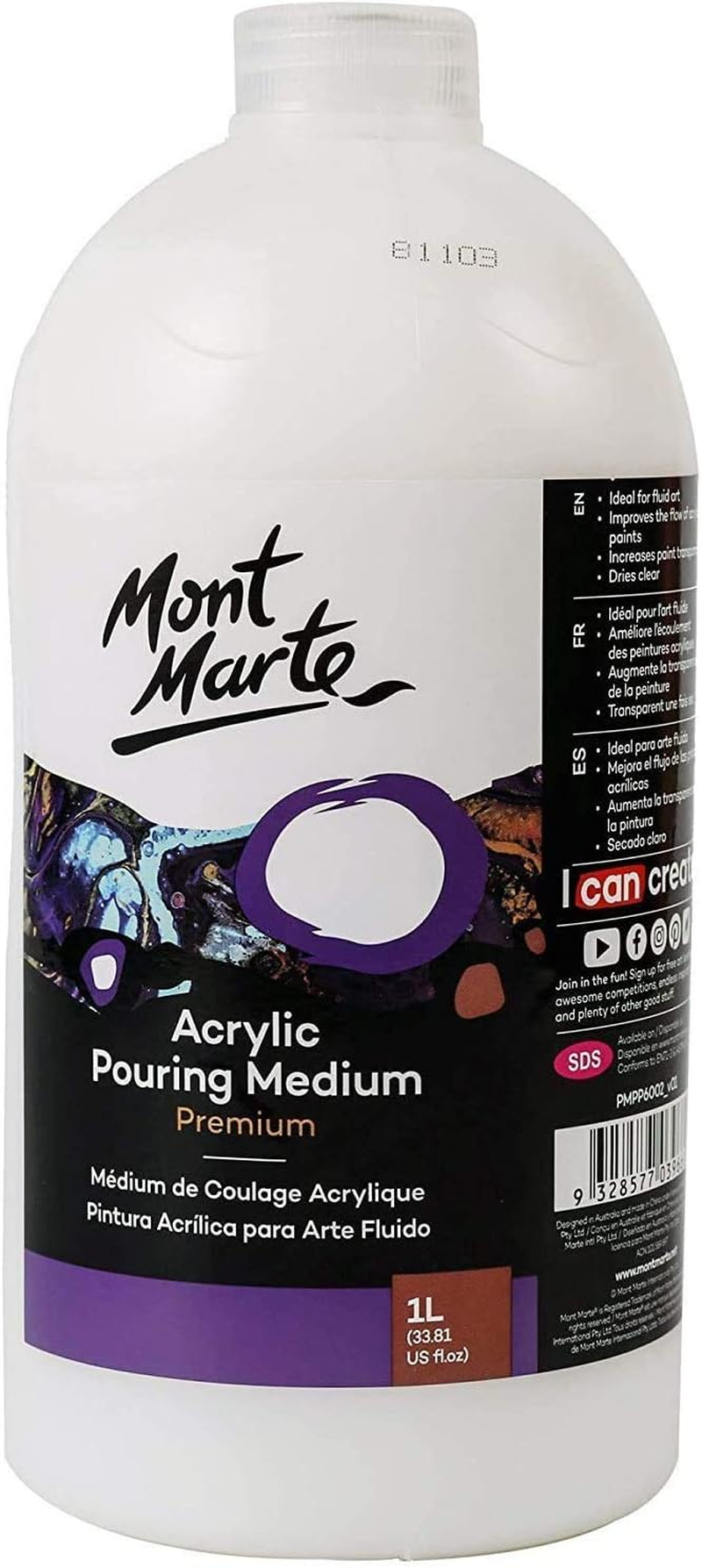 Mont Marte Premium Acrylic Pouring Medium 1 Litre image number 3