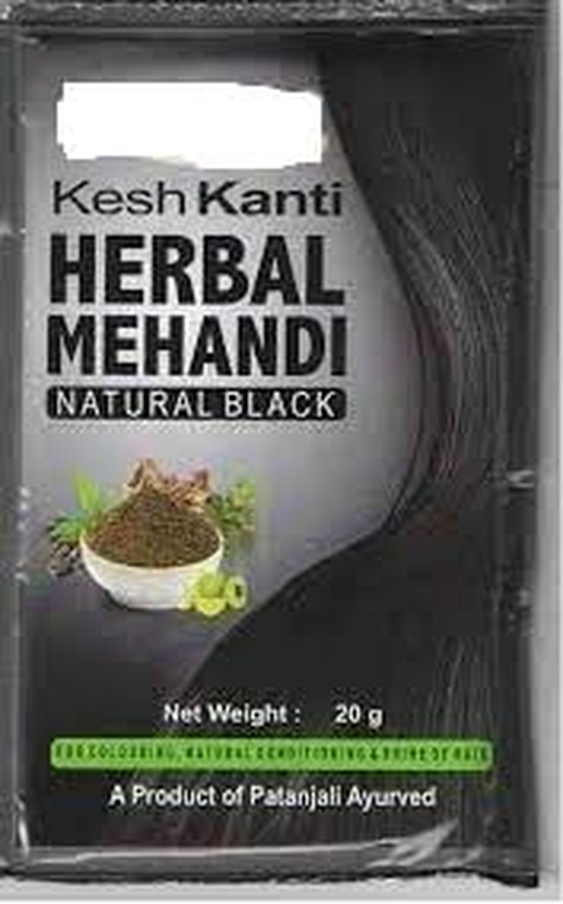 Pack of 12 Patanjali Kesh Kanti Herbal Mehndi, 20Gm Natural Black