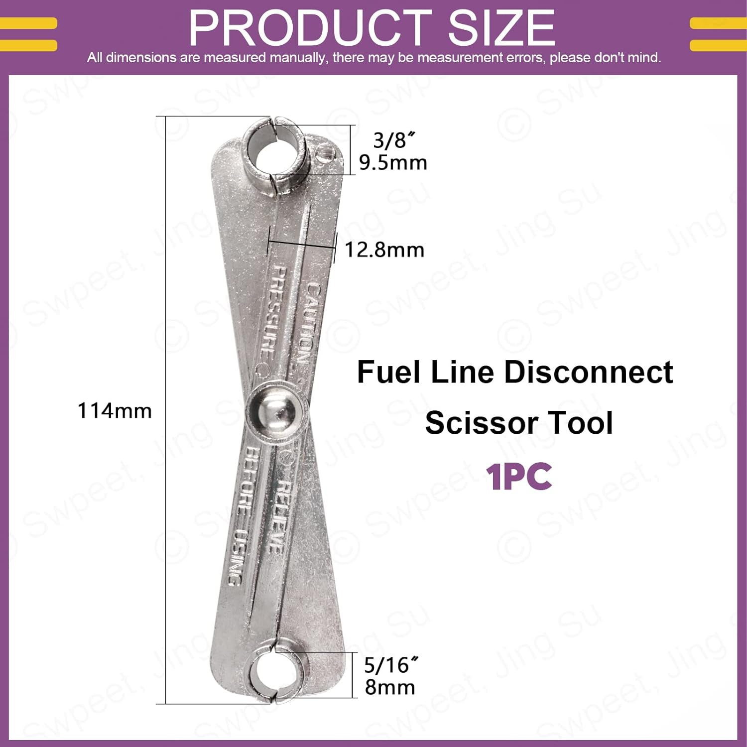Swpeet 1Pcs 3/8 Inch and 5/16Inch Scissor Fuel Line Disconnect Tool, Easy Separation of Quick Disconnect Style Fittings Use on Fuel, Heater, and A/C Line Service Compatible with GM, Ford, Mazda image number 6