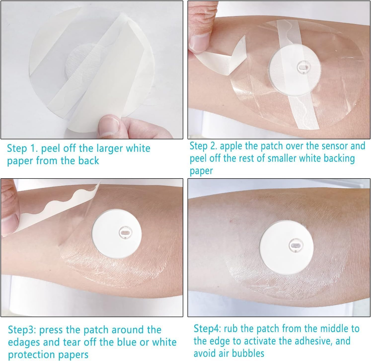 20Pack Freestyle Libre Sensor Covers Latex-Free Hypoallergenic Waterproof Adhesive Patches for Libre 2 Precut CGM Tape with No Glun on the Center Waterproof and Strong Stick for Long Stay-Gtagkommen image number 5