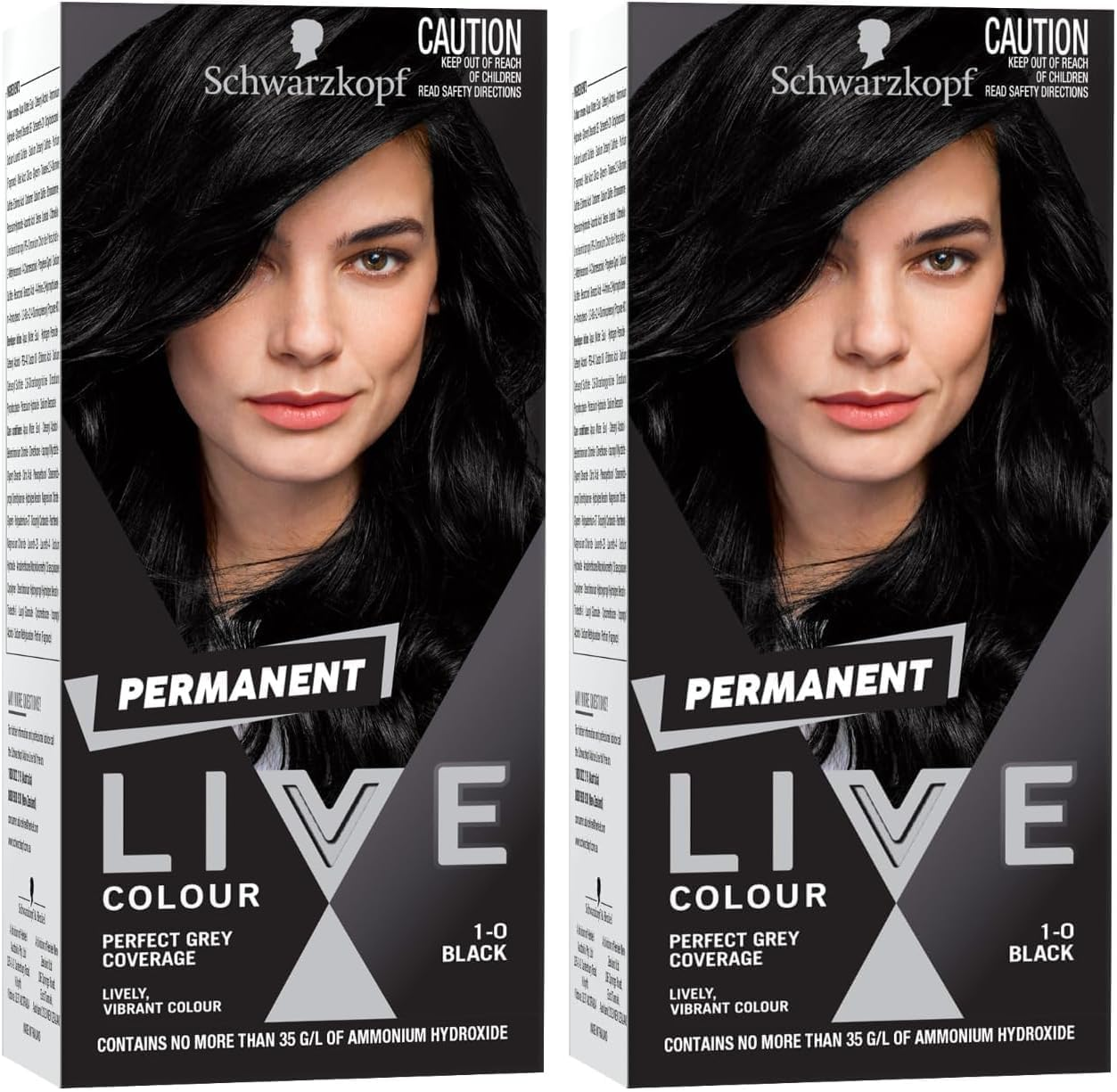 Schwarzkopf LIVE Colour Permanent 1.0 Black (Pack of 2) image number 2