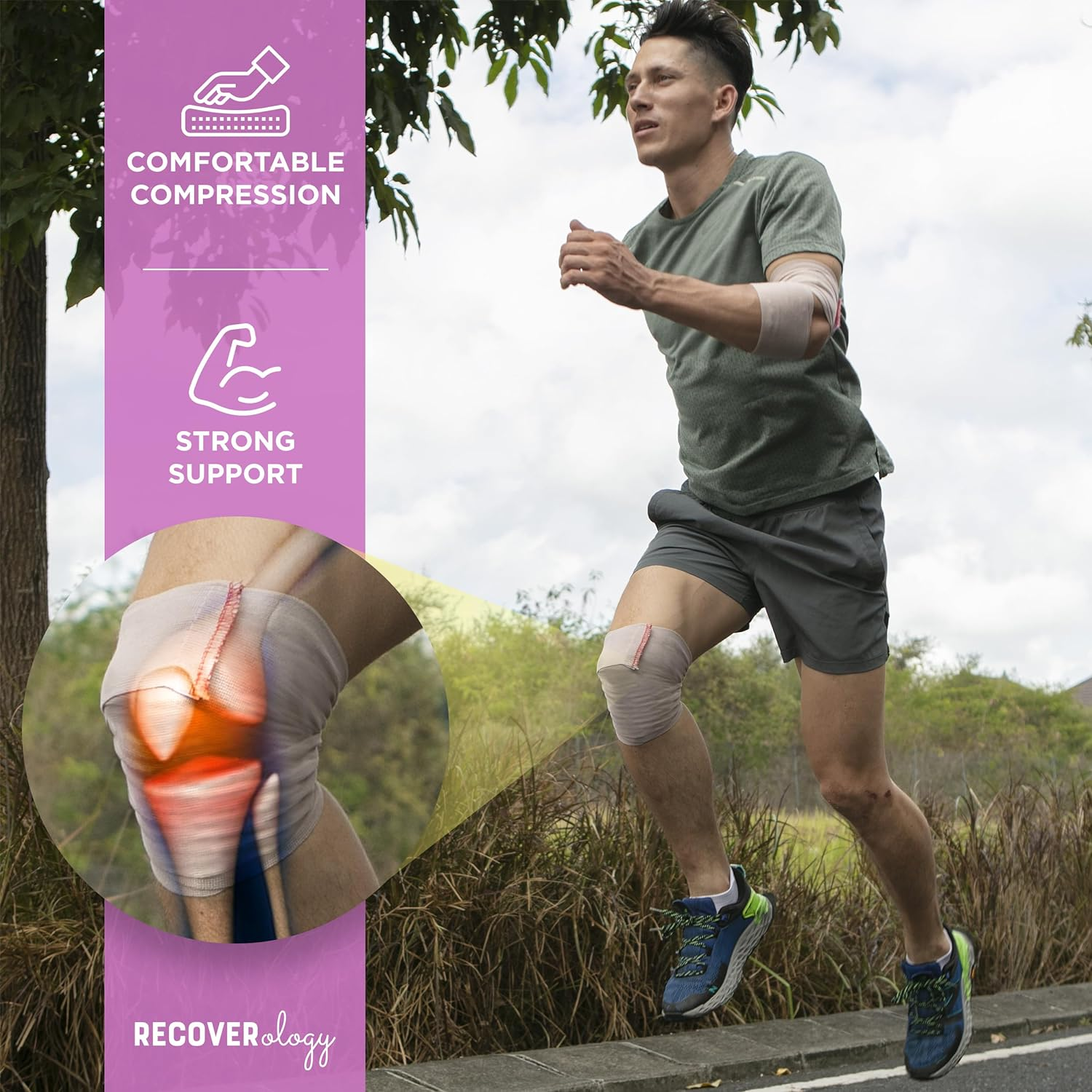 Premium Elastic Bandage Wrap with Self-Closures &ndash; 6 Pack (2X5Cm, 2X7.5Cm, 2X10Cm) &ndash; Compression Bandage Wraps for Wrists, Elbows, Ankles, Knees, Thighs and Torso - Self Adhesive image number 4