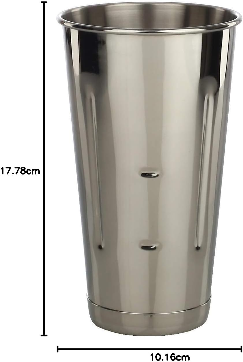 Libertyware Stainless Steel Malt Milkshake Mixing Cup 2 Pack - Two Ice Cream and Milkshake Machine Cups - 30 Oz Stainless Steel Malt Milkshake Cup for Milkshake Machines - Two 30 Oz Cups image number 1