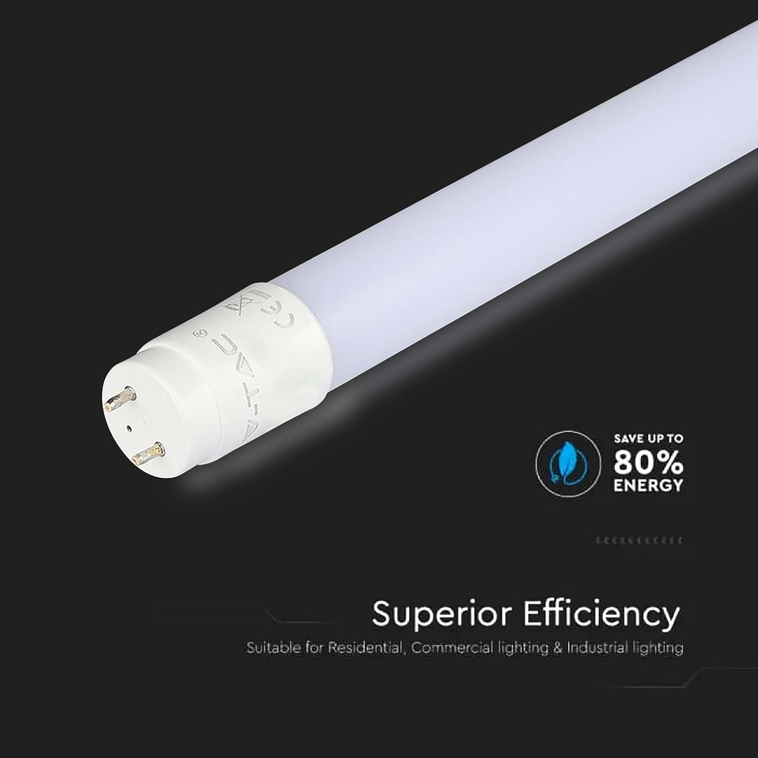 V-TAC 4 X LED Tubes 60 Cm - T8 - G13 Socket 7.5 W - 850 Lumen - Samsung Chip - LED Tubes for Ceiling, Wall, Garage, Shop - T8 Tube - Replacement for Neon Tubes - Light Cool White 6500 K image number 4