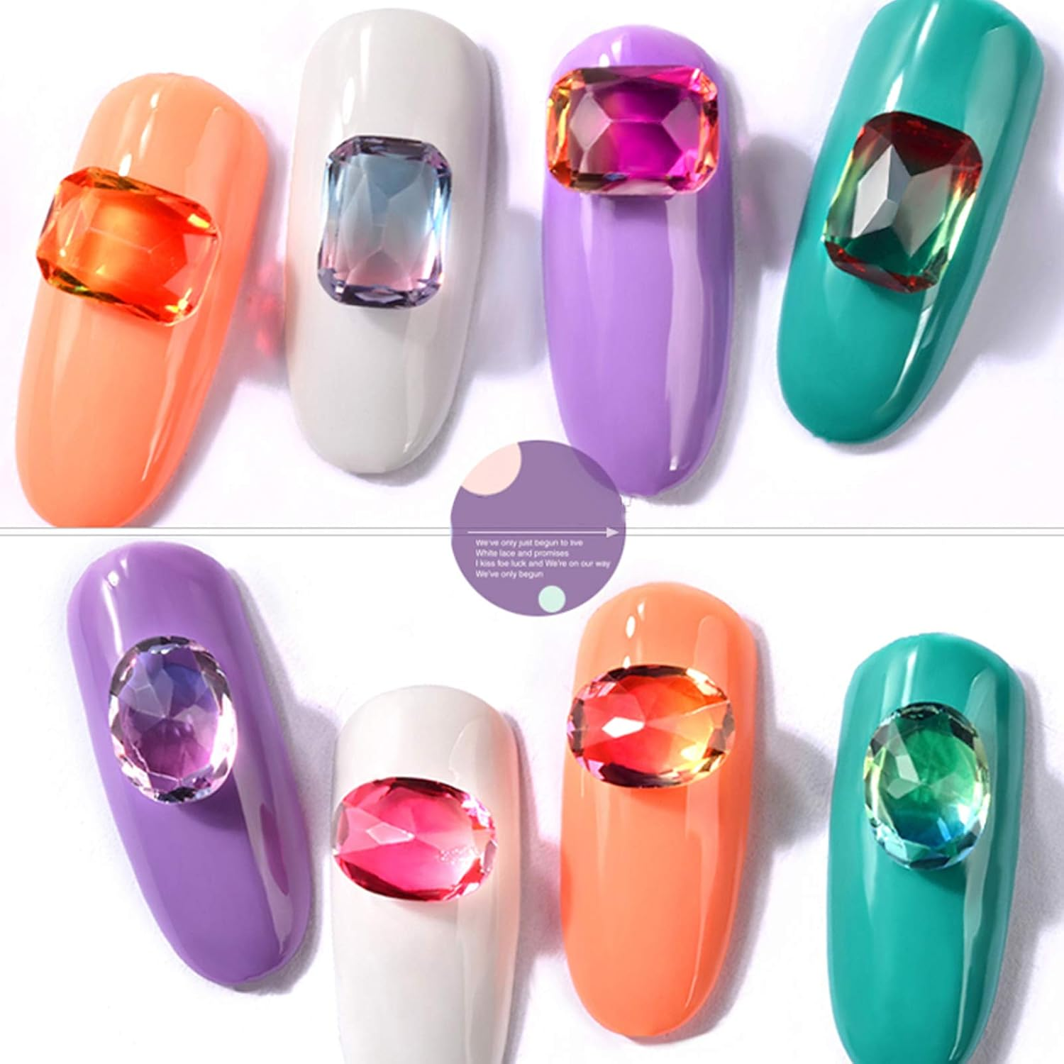 3 Grains Nail Art Rhinestones Nail Gemstone Rhinestone Decorative Nail Tourmaline Diamond Transparent Pink