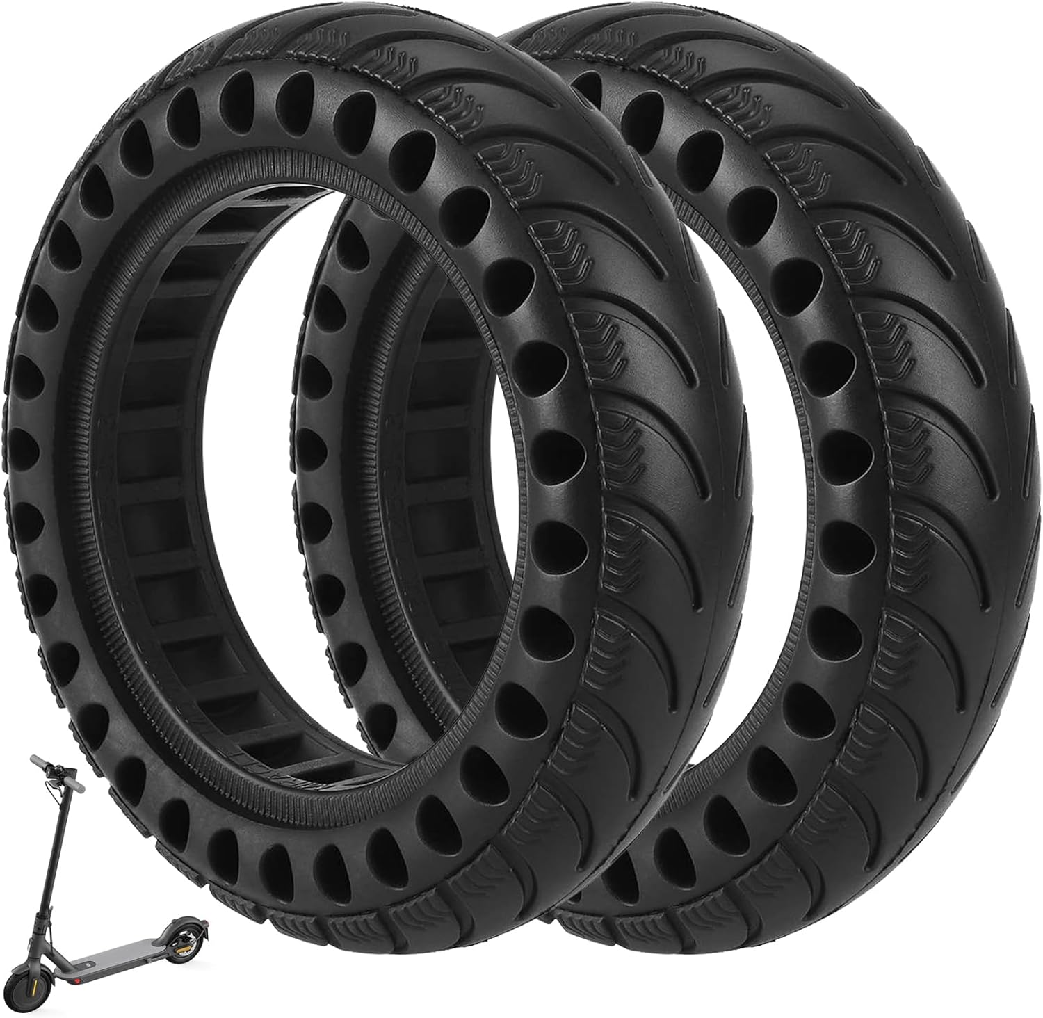 VOLOHAS 9 X 2.125 Full Tyre for Xiaomi M365 Electric Scooter, 9 Inch Soft Off-Road Tyre with Groove for 36 Mm Wheel Hub, Replacement Tyres (2 Piece)