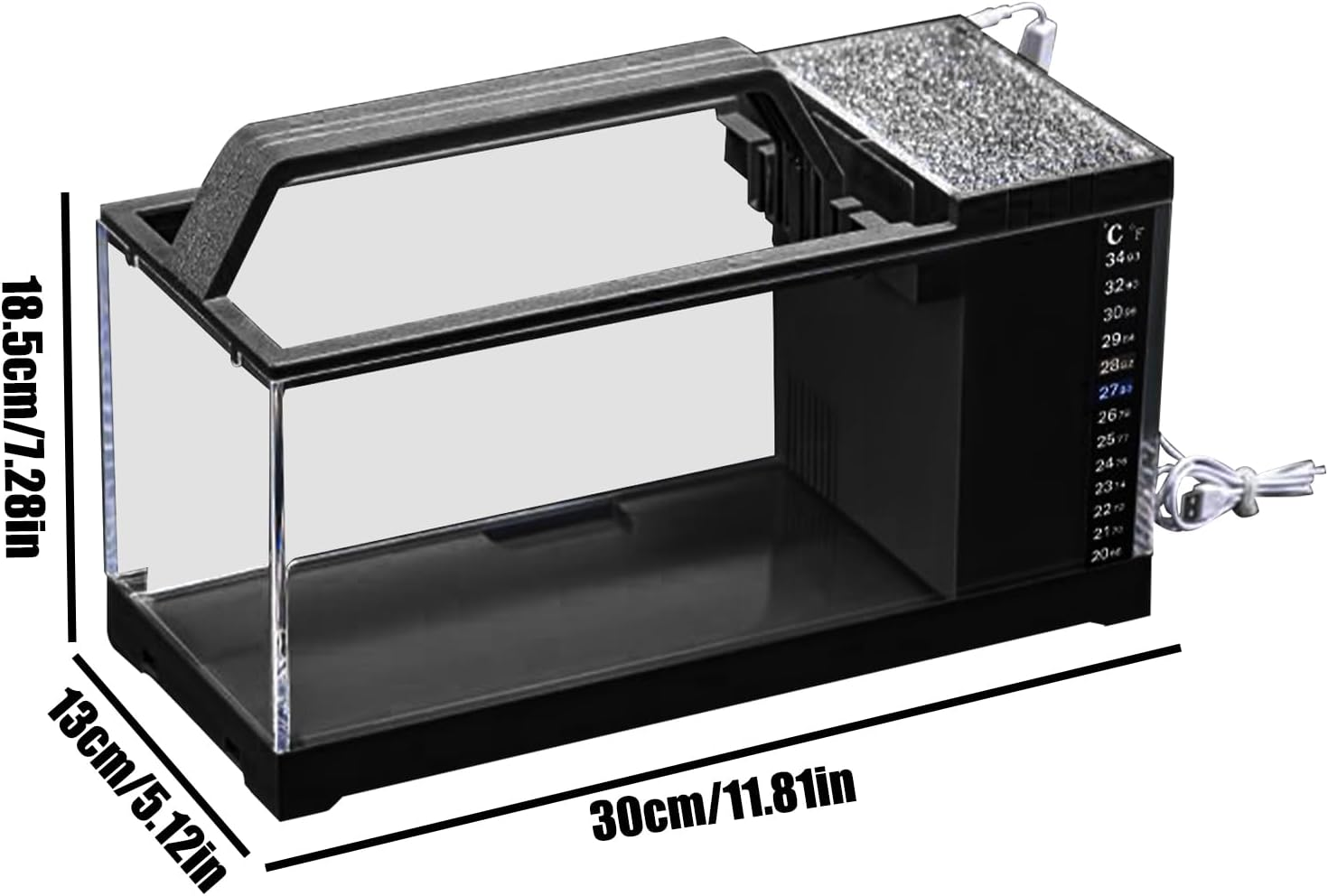 Fish Tank Kit | Fish Tanks with LED Light | Small Aquarium Tank Quiet Pump Kit with Filtration System, Smart Desktop Accessories for Bedroom Living Room Home Decorations image number 6