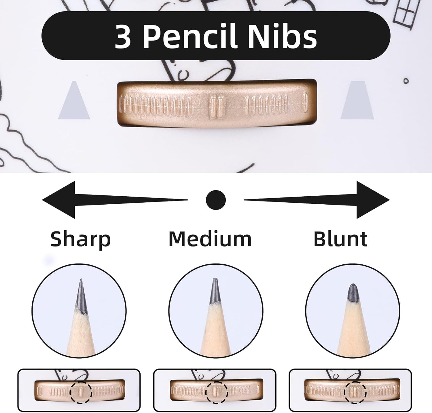 JDSI Lectric Pencil Sharpener Fully Automatic,Auto in & Out, Rechargeable Hands-Free Pencil Sharpener for 7-11.5Mm Jumbo Pencils, Adjustable Pencil Nibs (Whie) - Whie image number 5