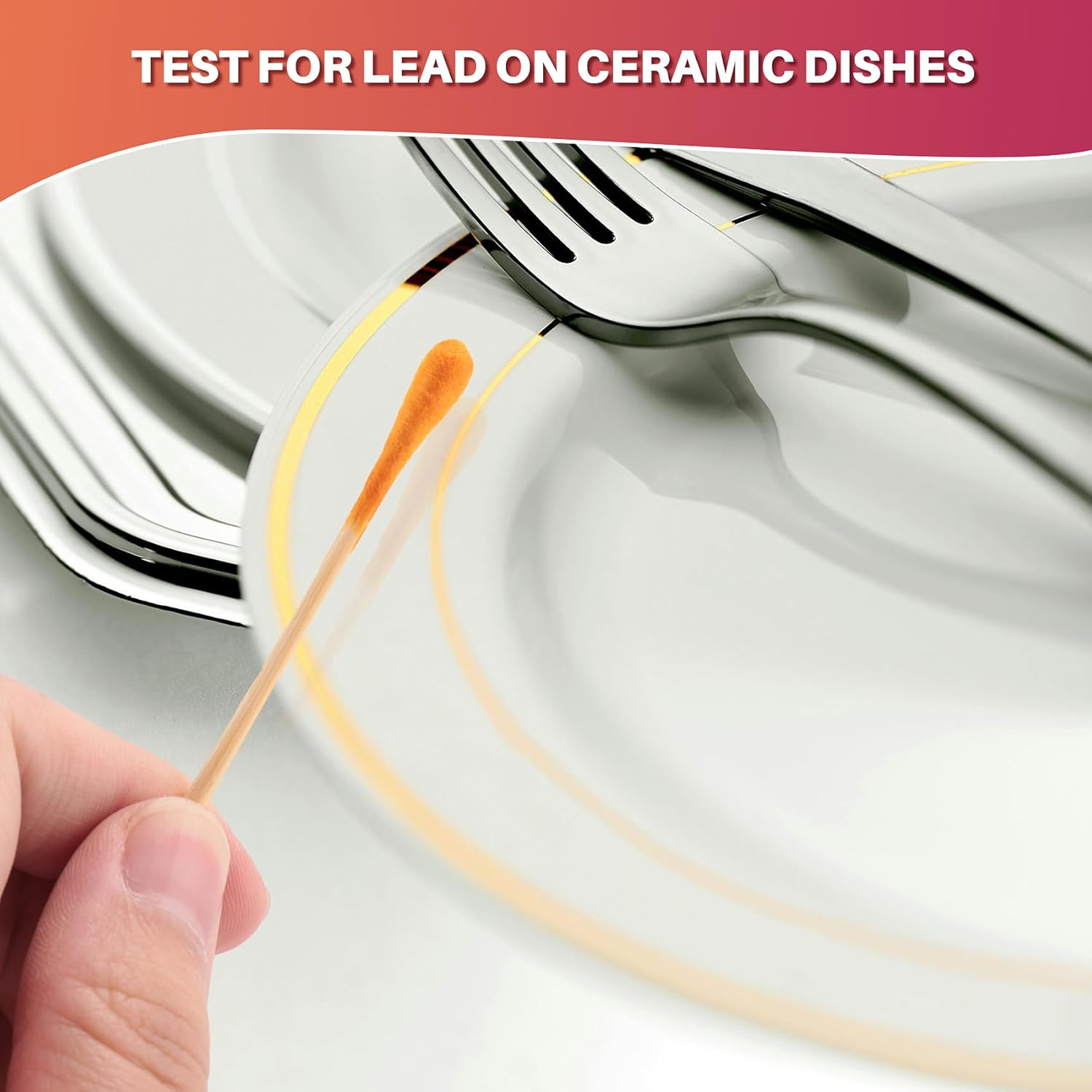 Lead Testing Swab, 10 Pcs Home Use Lead Test Kit, Lead Check Swab for All Painted Surfaces, Dishes, Metal, Wood, Toys, Test Results in 30 Seconds, Bag Packaging image number 4