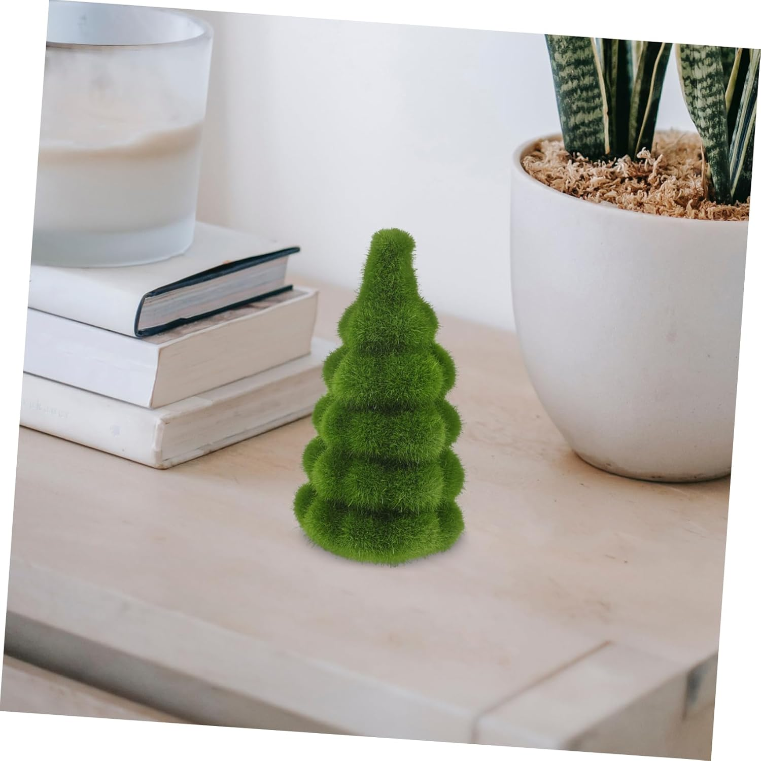 GARVALON Mini Artificial Flocking Christmas Tree for Outdoor Christmas Decorations Xmas Tree Ornaments for Home Tabletop Decor image number 4