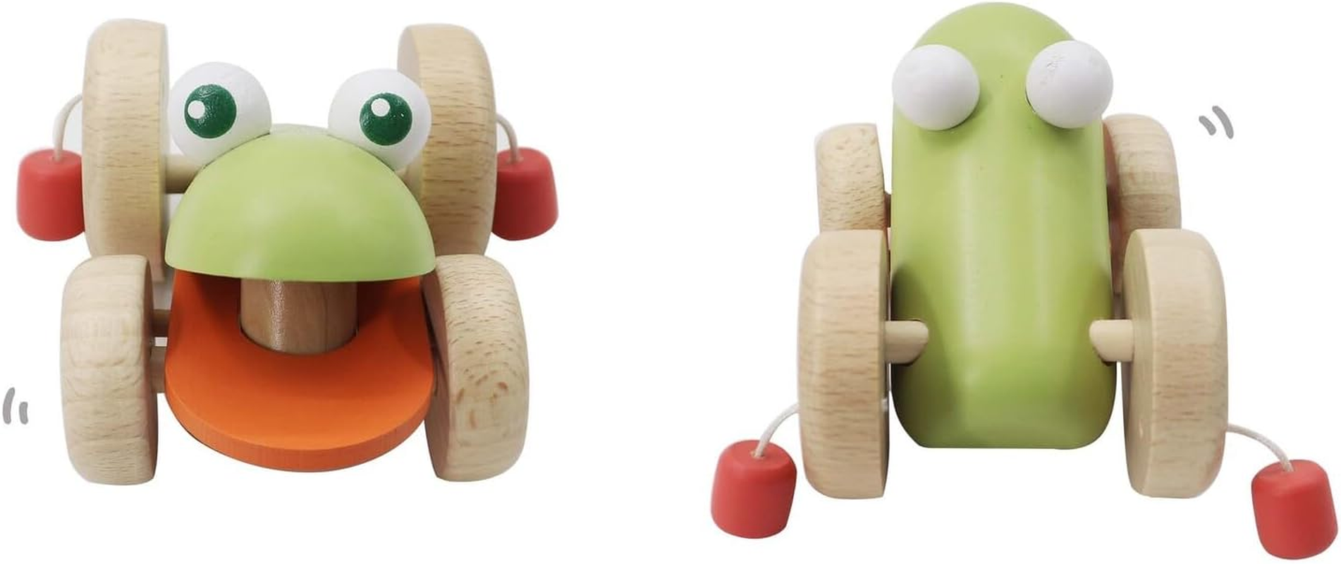 Kaper Kidz - ECO Play Push a Long CROAKING Frog - Wooden Toy with Croaking Sound Effect image number 3