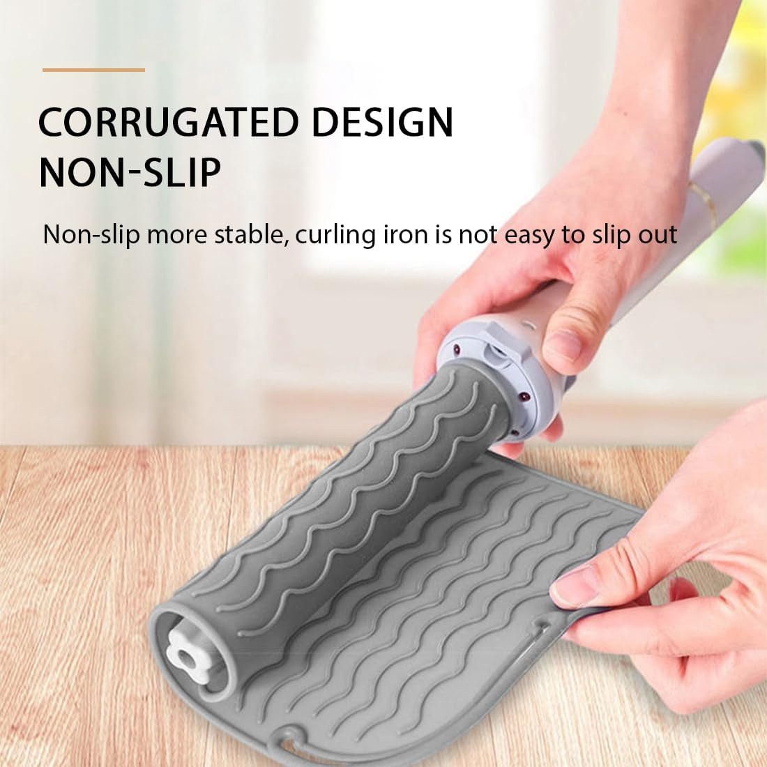 KOLZEMV 3 Pieces Heat-Resistant Silicone Mat Bags, Heat-Resistant Underlay, Mat Cover for Curling Irons, Hair Straighteners, Straighteners and Other Hot Hair Tools, Height 21.5 Cm and Width 15.7 Cm image number 3