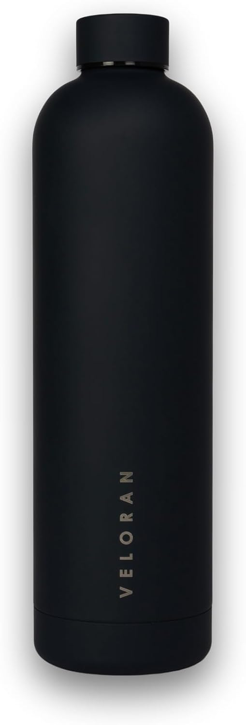 Veloran Insulated Stainless Steel Water Bottle - 1LT, Travel Mug with Handler, Keep Drinks Hot or Cold (Black)