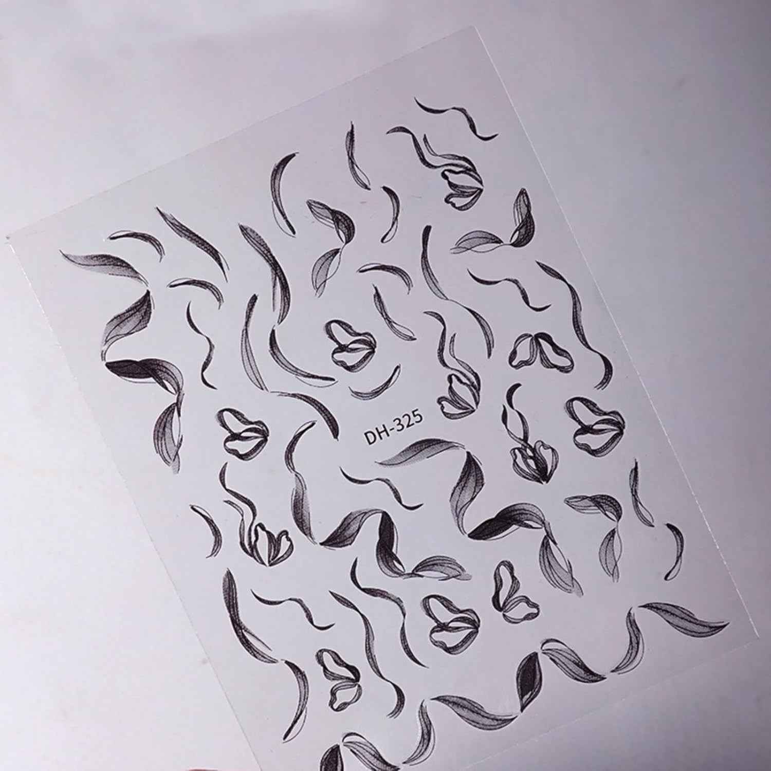 Nail Art Stickers Decals Stripe Line Nail Decals Self Adhesive Wave Nail Art Stickers for Women Girls DIY Nail Art Decorations Supplies (Black) image number 5